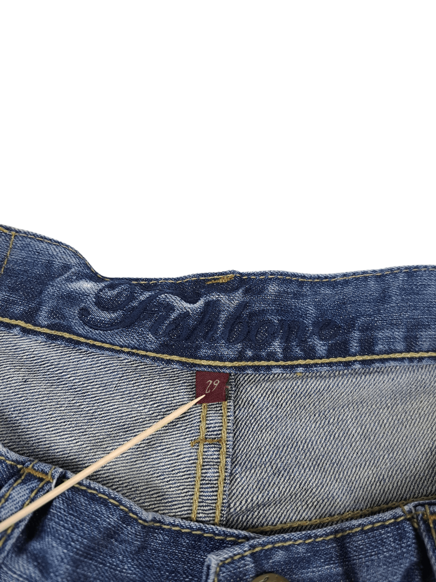 Japanese Brand 💎 Vintage Fishbone 29 Workwear Ripped Distressed Blue Jeans Size US 29 - 4 Thumbnail