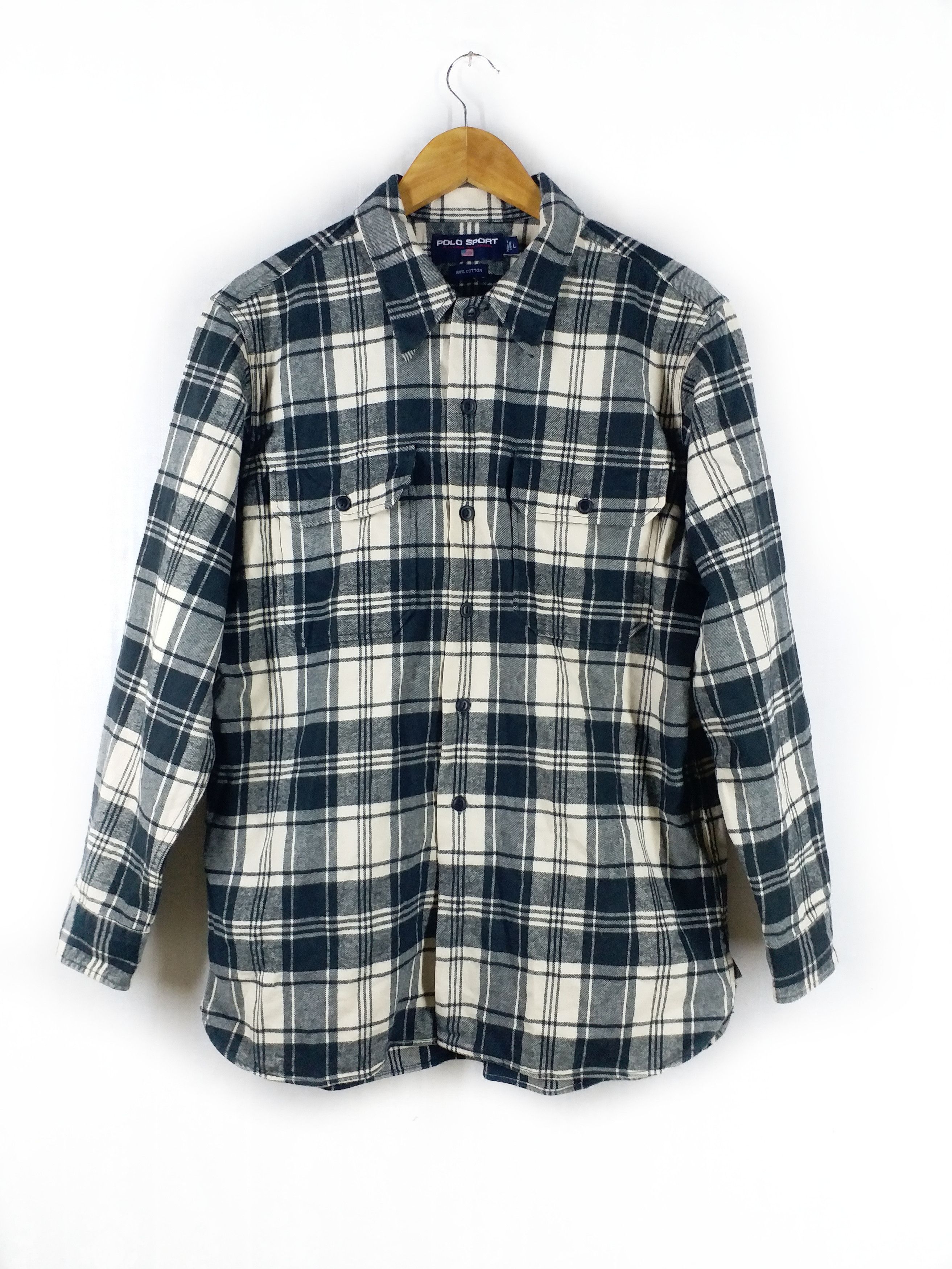 Polo Ralph Lauren × Ralph Lauren × Ralph Lauren Sport 90s POLO SPORT Tartan Style Shirt sz L Size US L / EU 52-54 / 3 - 1 Thumbnail