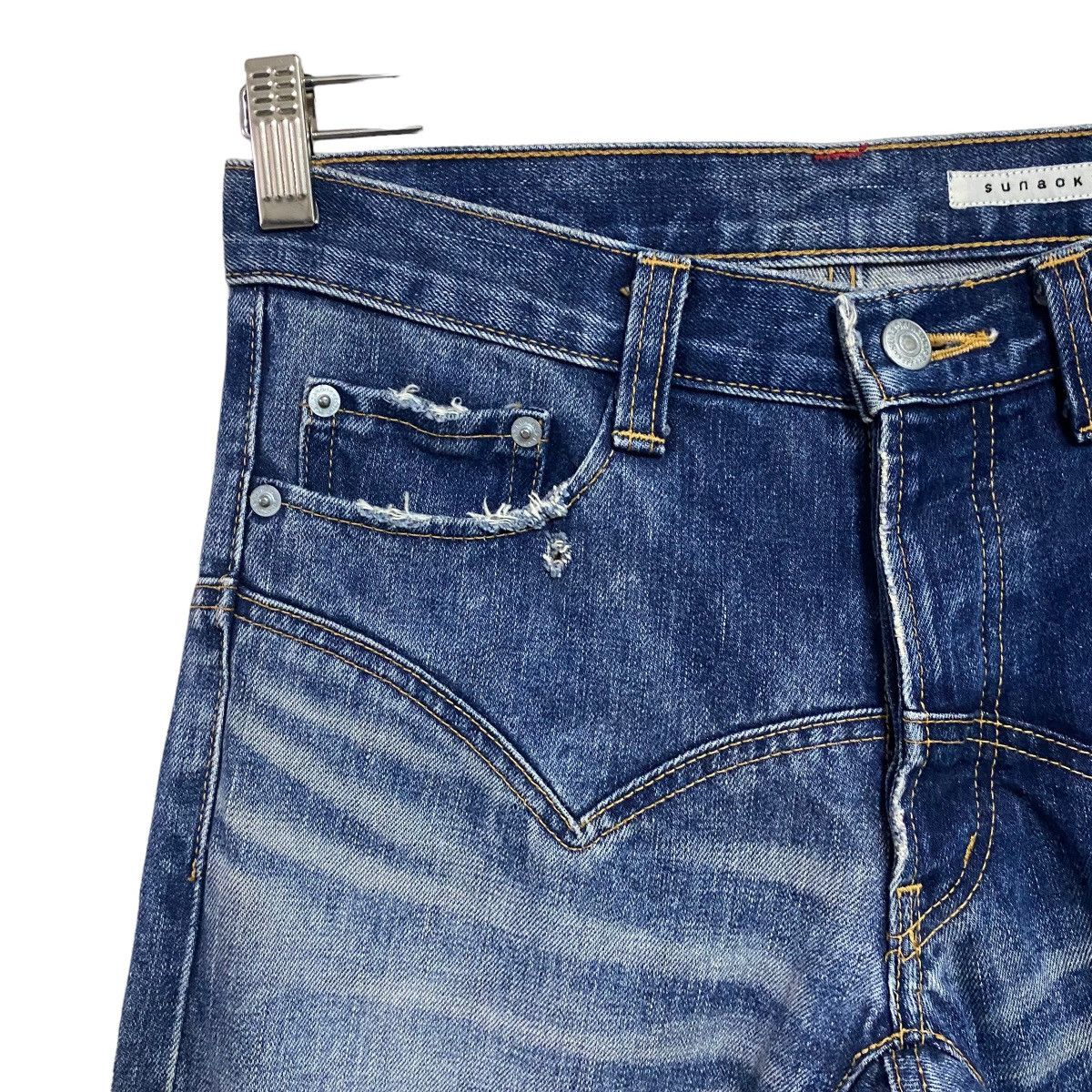 Issey Miyake Sunaokuwahara Distressed Denim Selvedge Jeans Size US 28 / EU 44 - 5 Thumbnail