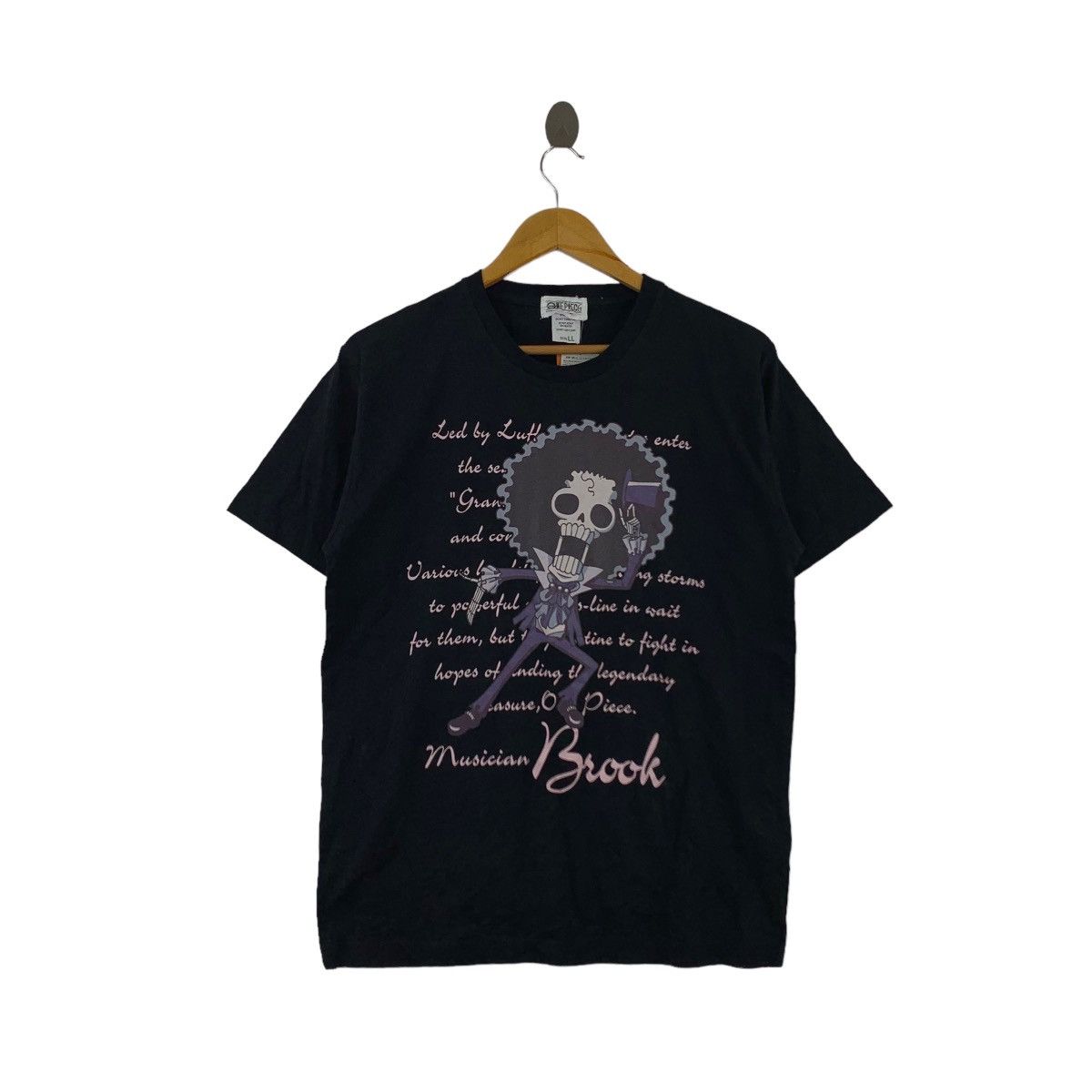 image of One Piece N.w.t Brook Character Print Japanese Anime Short in Black, Men's (Size Medium)