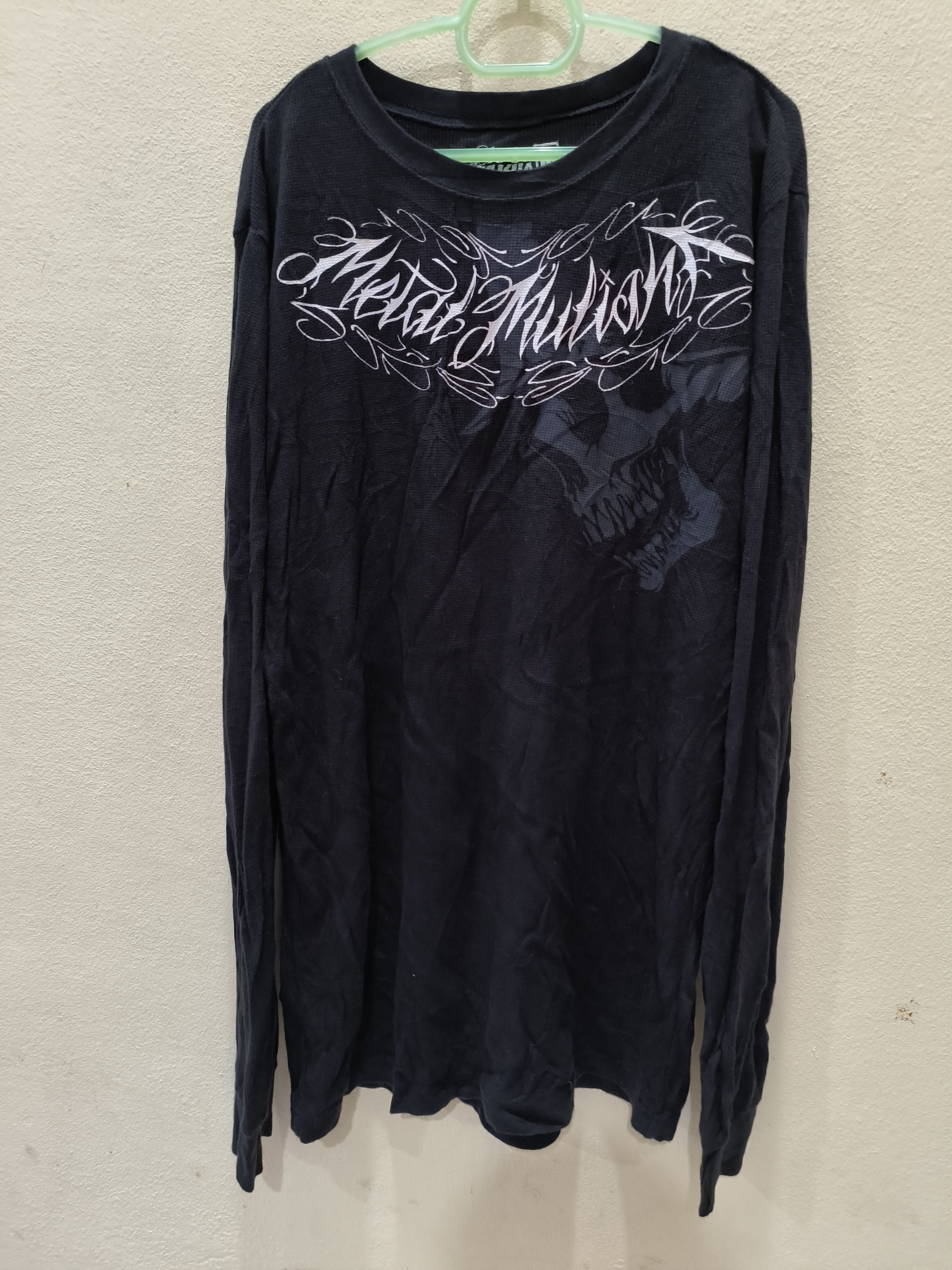 image of Band Tees x Metal Mulisha Long Sleeve Tee Band Tee in Faded Black, Men's (Size Medium)
