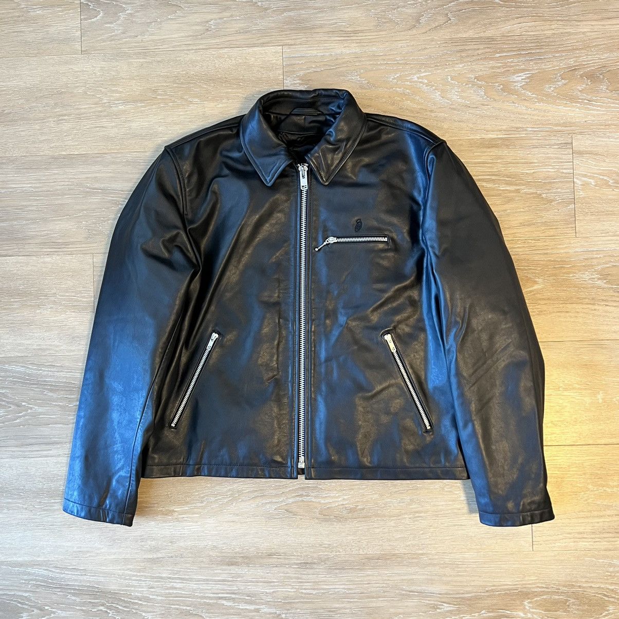 専門 STUSSY LEATHER BING JACKET レザージャケット - ジャケット/アウター