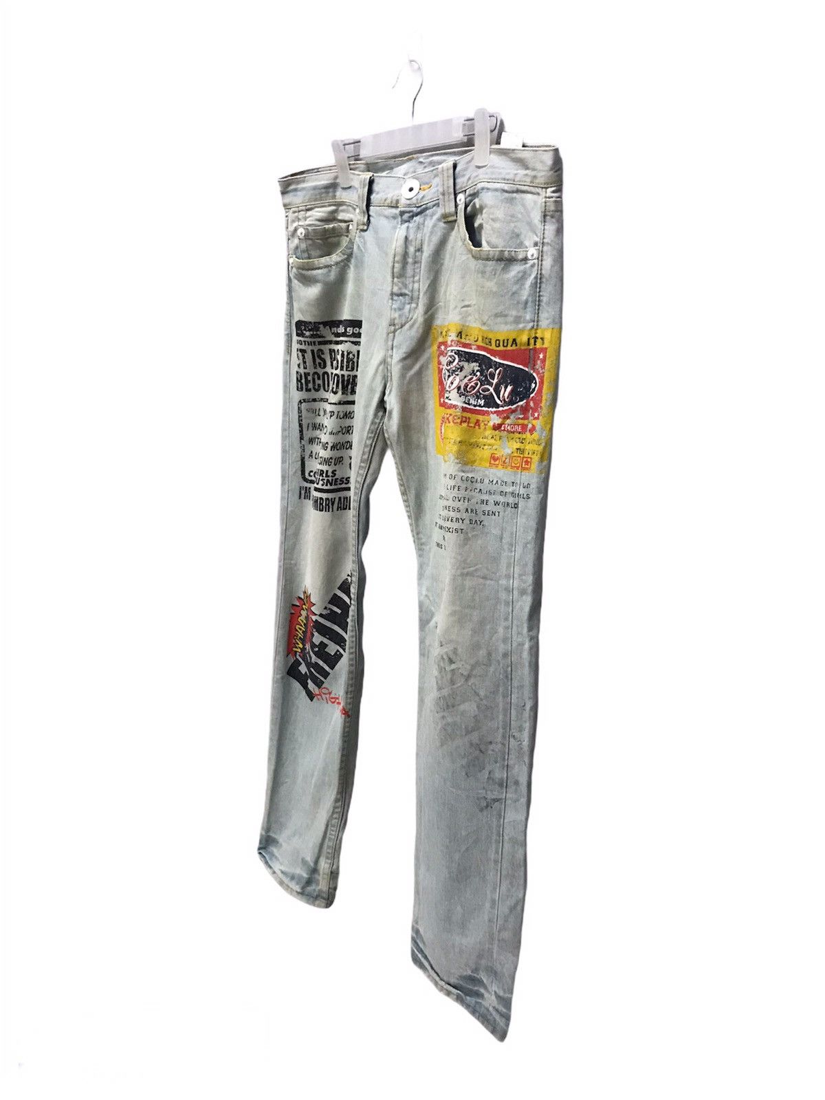 Japanese Brand Over print denim pant Size US 34 / EU 50 - 2 Thumbnail
