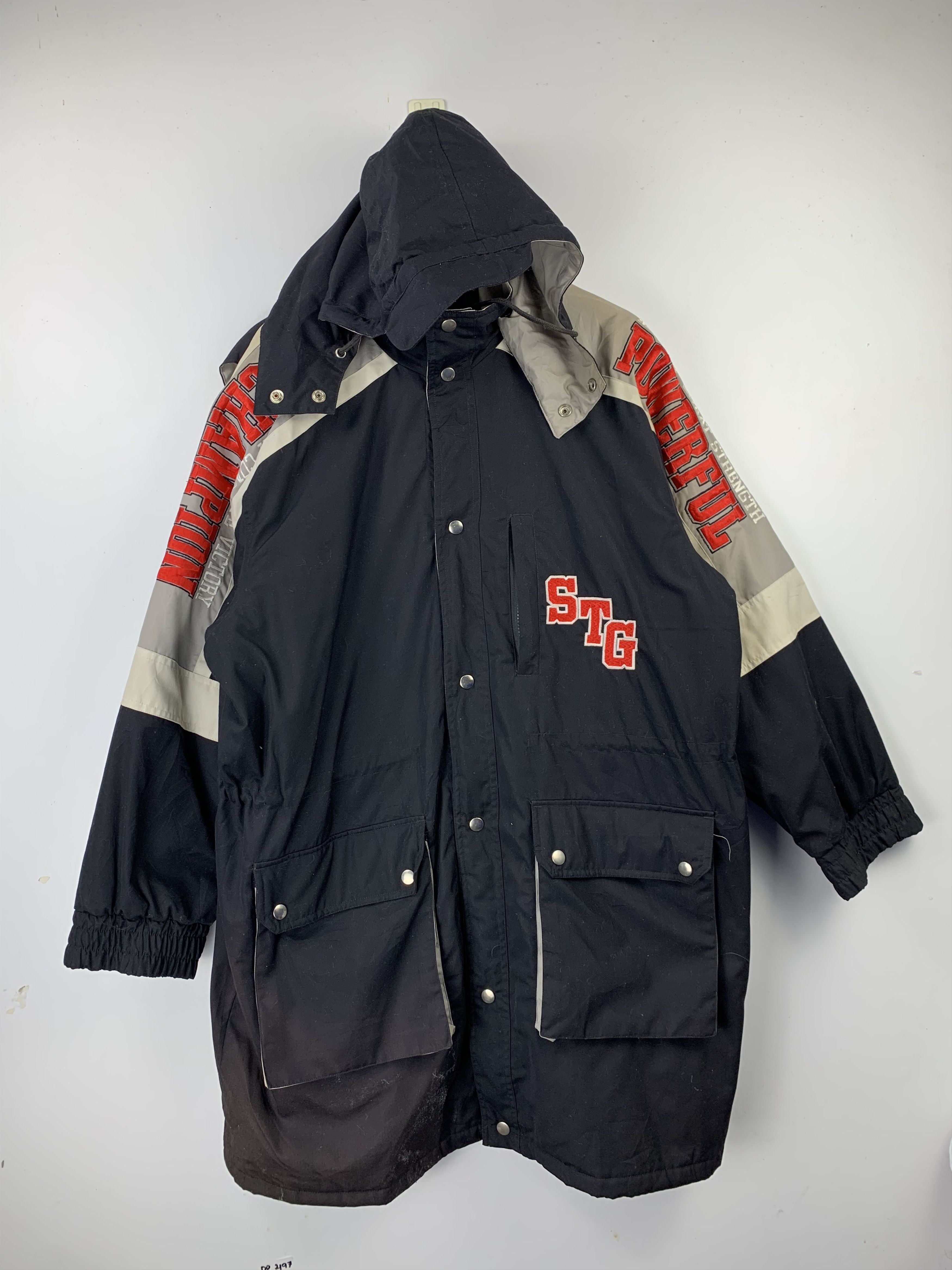 Vintage Vintage 90s Athletic Hoodie Bomber Jacket Size US L / EU 52-54 / 3 - 1 Thumbnail