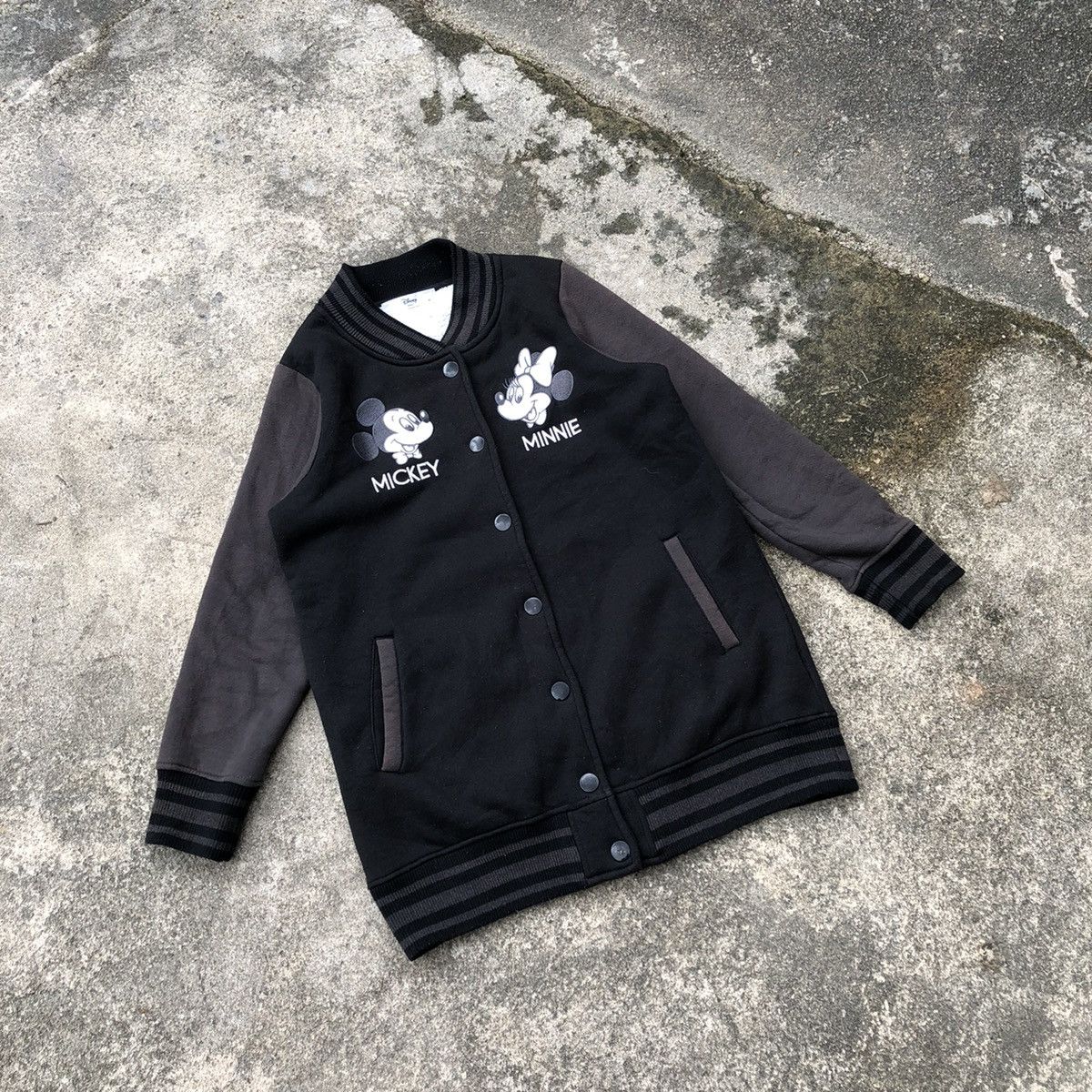 Disney × Mickey Mouse Rare Disney Mickey And Minnie Mouse Big Print Varsity Jacket Size S / US 4 / IT 40 - 1 Thumbnail