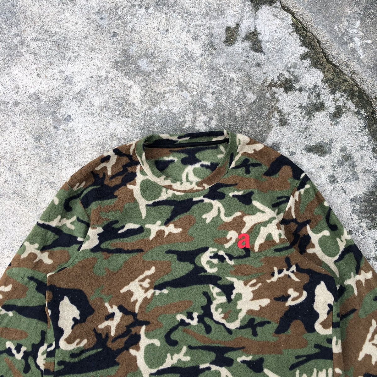 Andy Warhol × Japanese Brand × Uniqlo Rare Andy Warhol Mini OG Signature "a" Camo Fleece Shirts Size US M / EU 48-50 / 2 - 2 Thumbnail