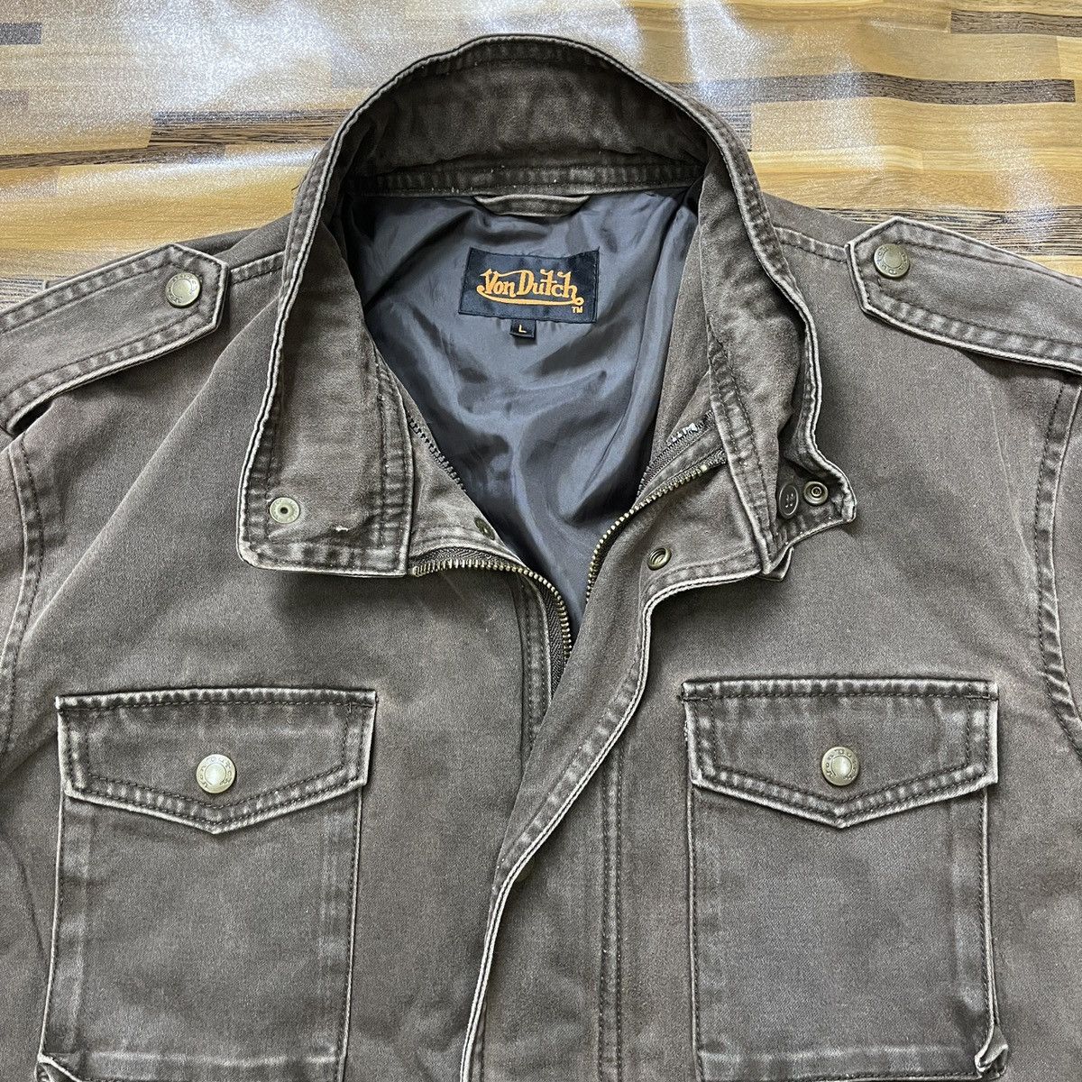 Vintage × Von Dutch Vintage 1990s Von Dutch Pockets Chore Jacket Size US L / EU 52-54 / 3 - 5 Thumbnail
