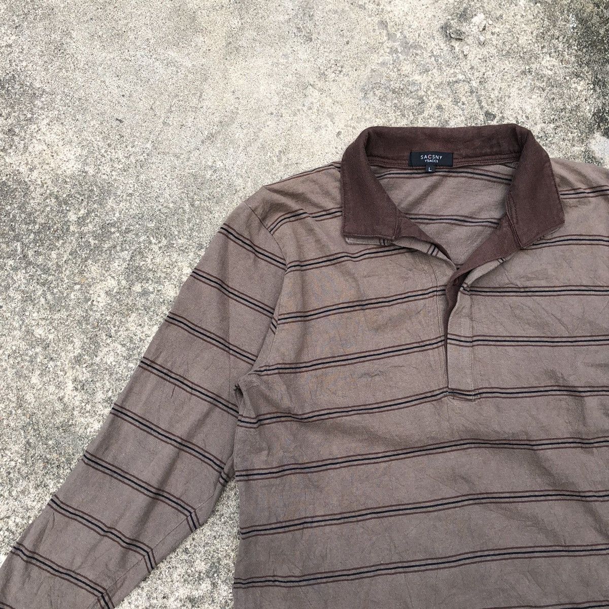 Designer × Vintage × Yohji Yamamoto Vintage Sacsny Y'Saccs Yohji Yamamoto Stripes Polo Shirts Size US M / EU 48-50 / 2 - 7 Thumbnail