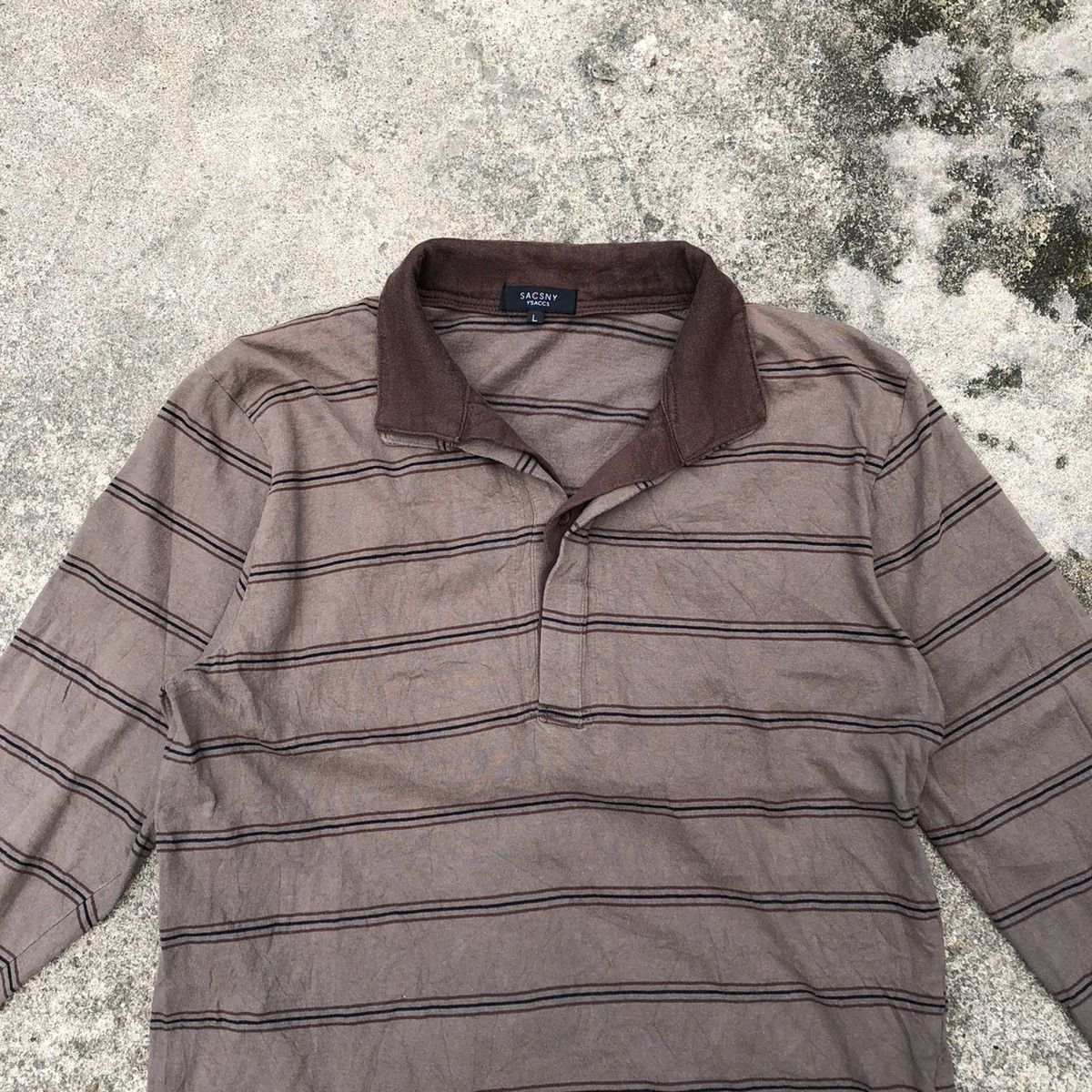 Designer × Vintage × Yohji Yamamoto Vintage Sacsny Y'Saccs Yohji Yamamoto Stripes Polo Shirts Size US M / EU 48-50 / 2 - 2 Thumbnail