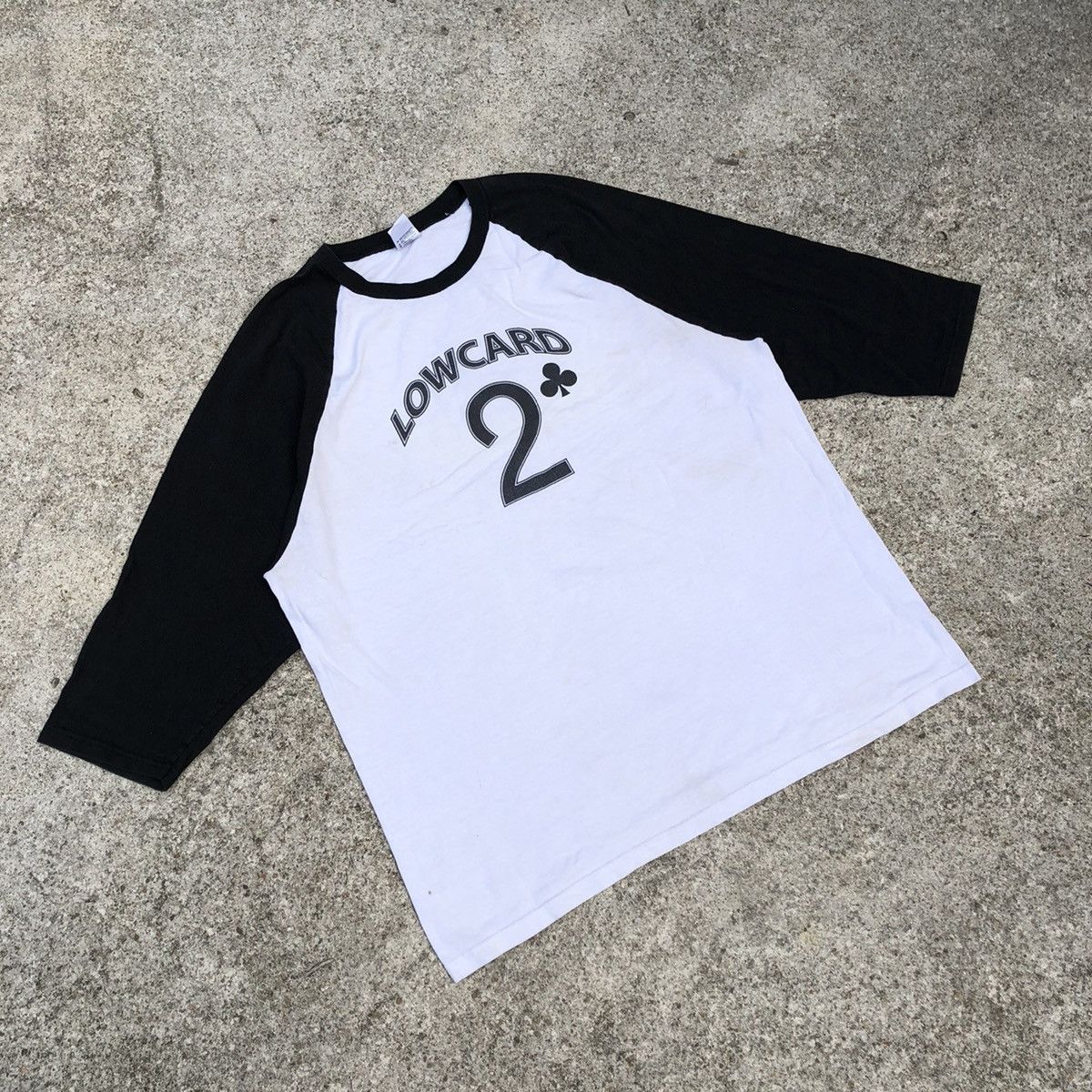 Anvil × Vintage Vintage 90s Lowcard 2 Club Raglan Three Quarter Tee By Anvil Size US XL / EU 56 / 4 - 1 Thumbnail