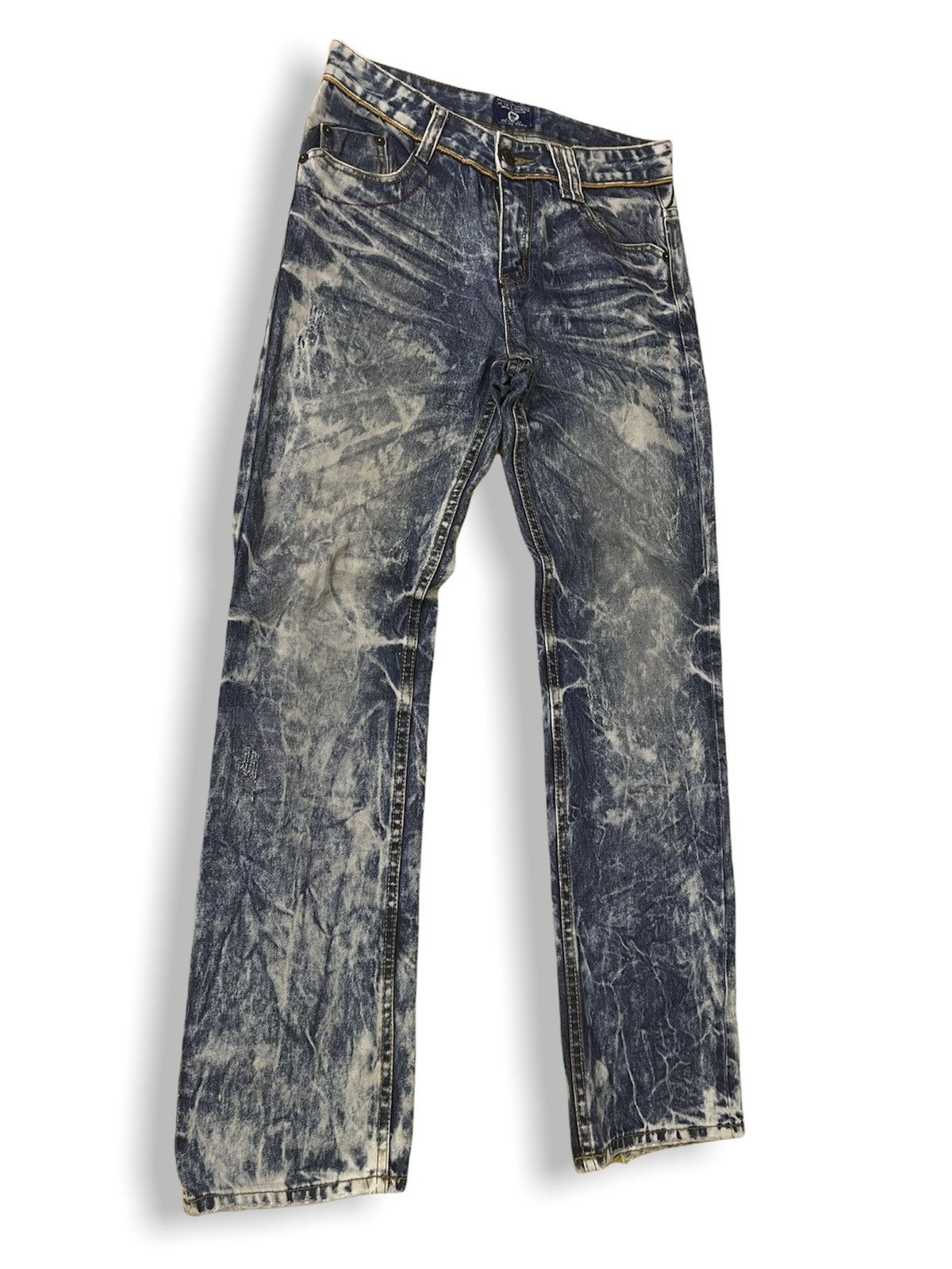 Bleach × Vintage INTERROGATION BLEACH DENIM JEANS AVANT GARDE Size US 32 / EU 48 - 3 Thumbnail