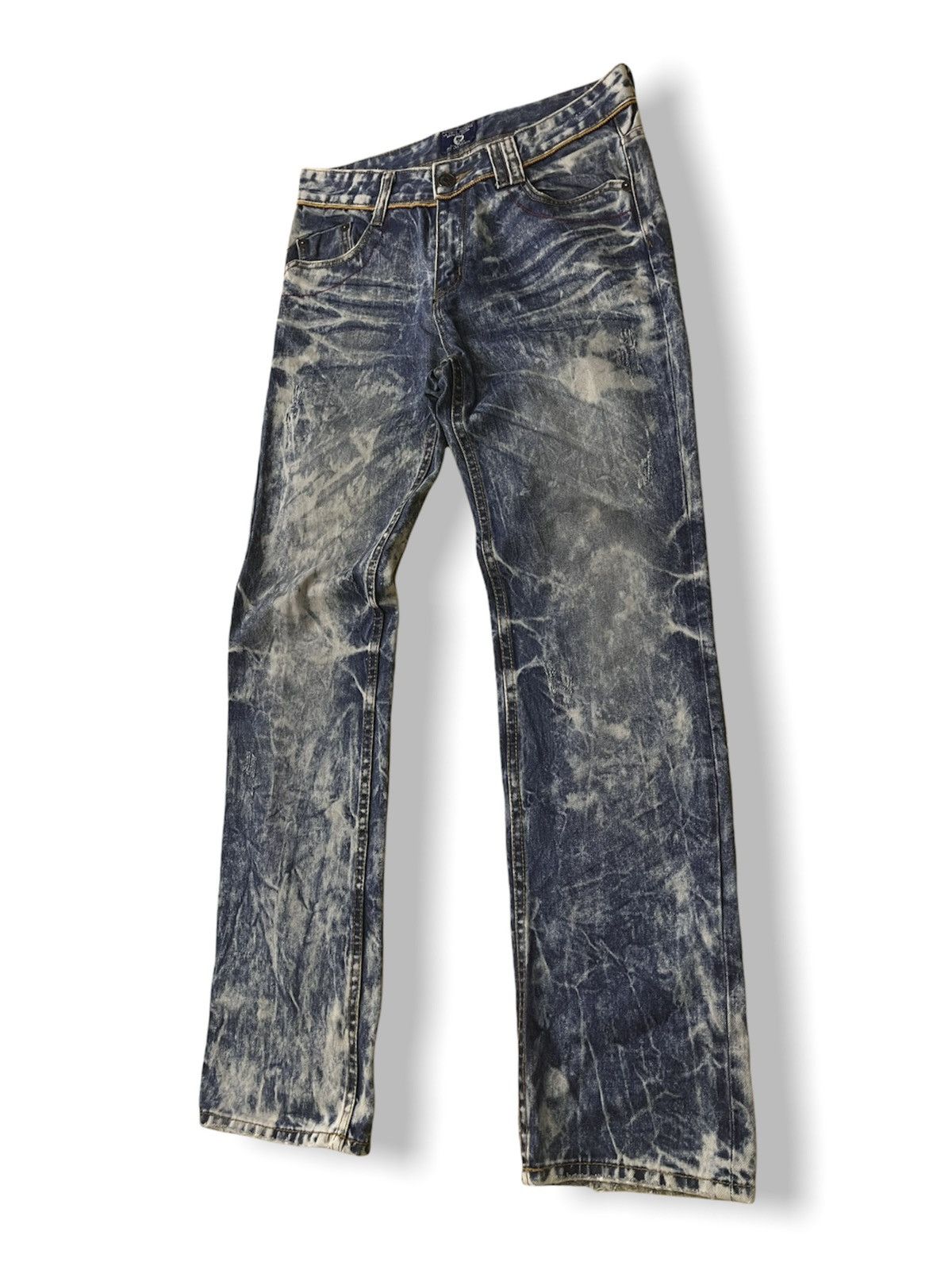Bleach × Vintage INTERROGATION BLEACH DENIM JEANS AVANT GARDE Size US 32 / EU 48 - 4 Thumbnail