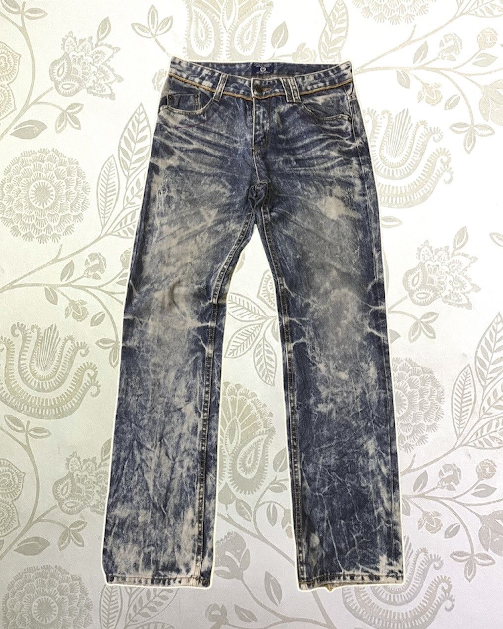 Bleach × Vintage INTERROGATION BLEACH DENIM JEANS AVANT GARDE Size US 32 / EU 48 - 1 Thumbnail