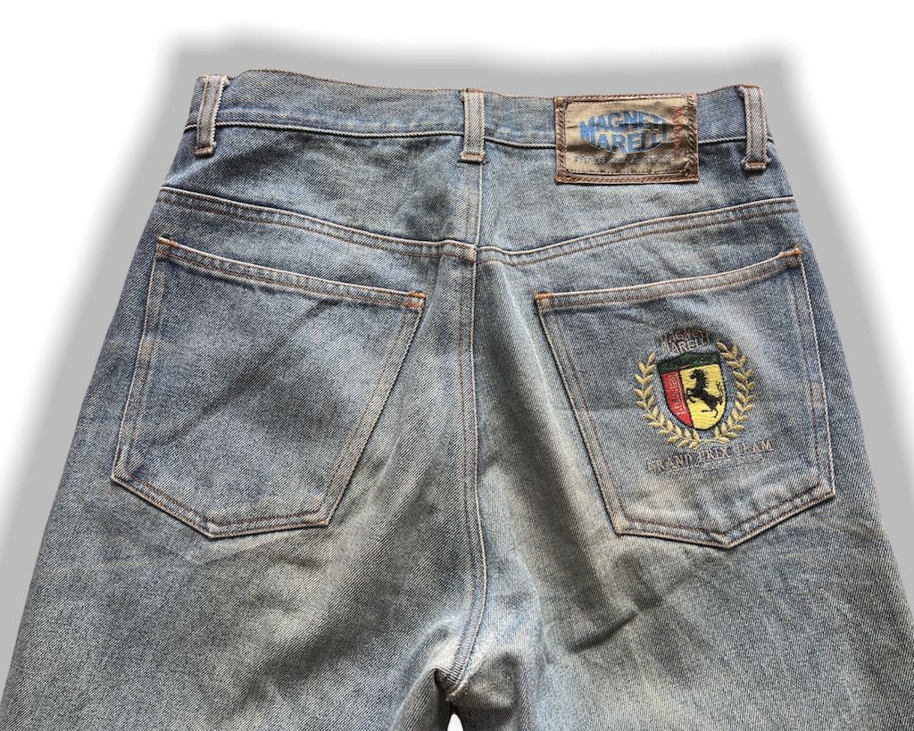 Ferrari × Vintage F1 RACING FERRARI MAGNETI MARELLI DENIM JEANS Size US 30 / EU 46 - 13 Thumbnail