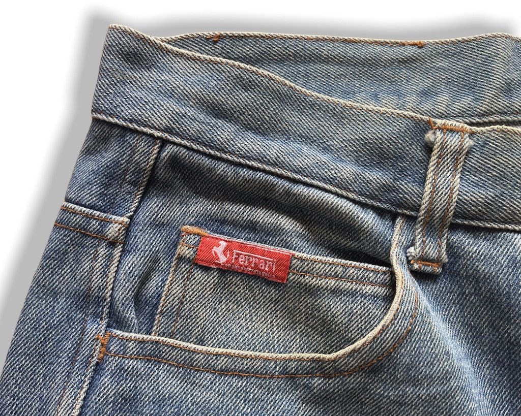 Ferrari × Vintage F1 RACING FERRARI MAGNETI MARELLI DENIM JEANS Size US 30 / EU 46 - 10 Thumbnail