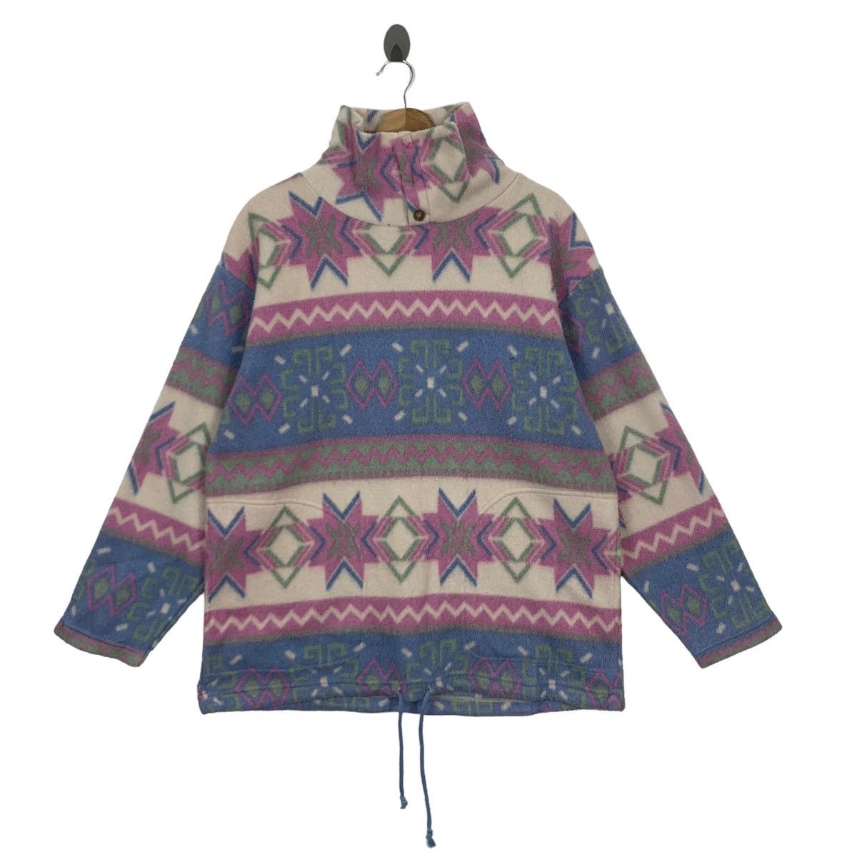 Vintage 90s CP Fleece Sports Multicolour Turtle Neck Sweater
