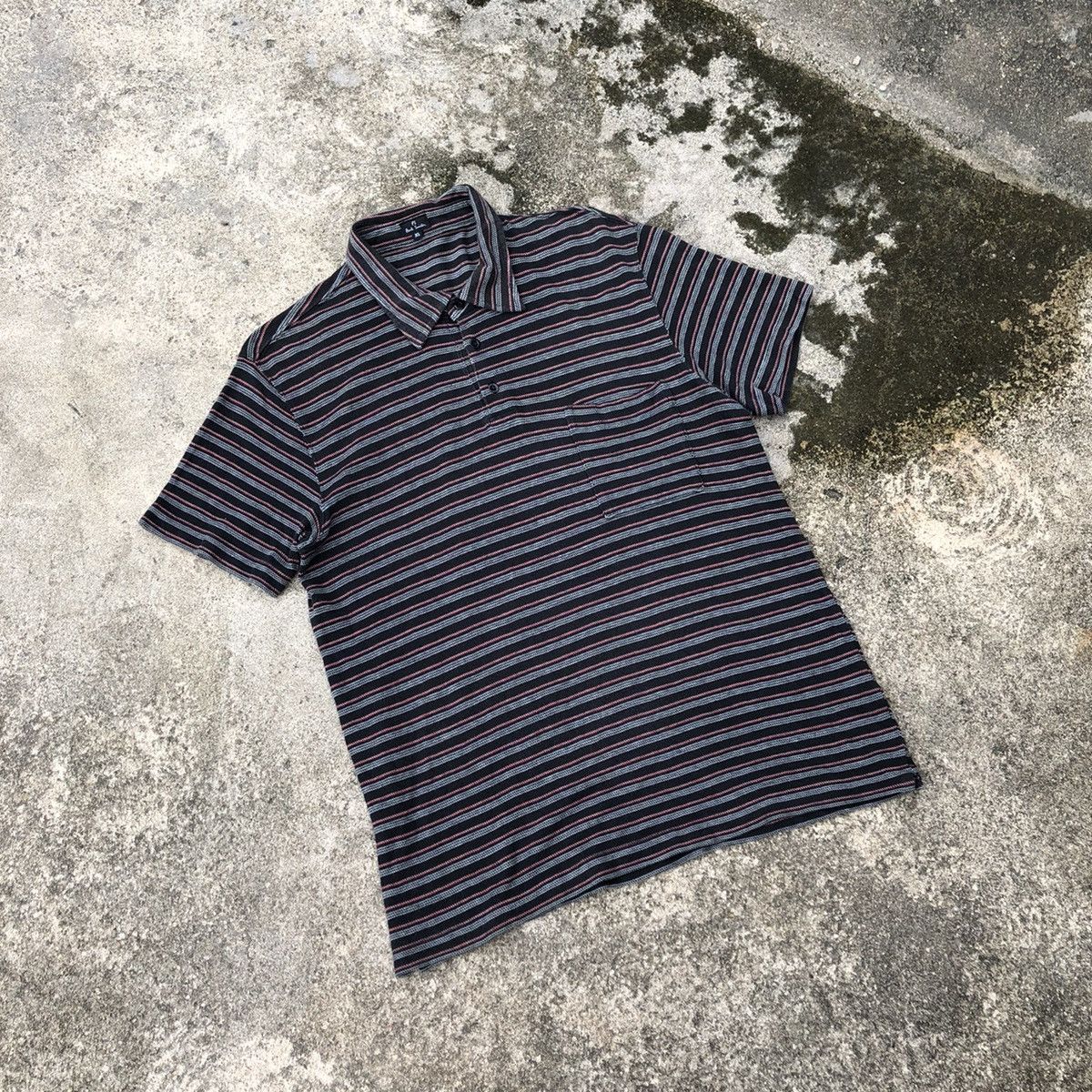Designer × Paul Smith × Vintage Rare Vintage Paul Smith Single Pocket Stripes Polo Shirts Size US S / EU 44-46 / 1 - 1 Thumbnail