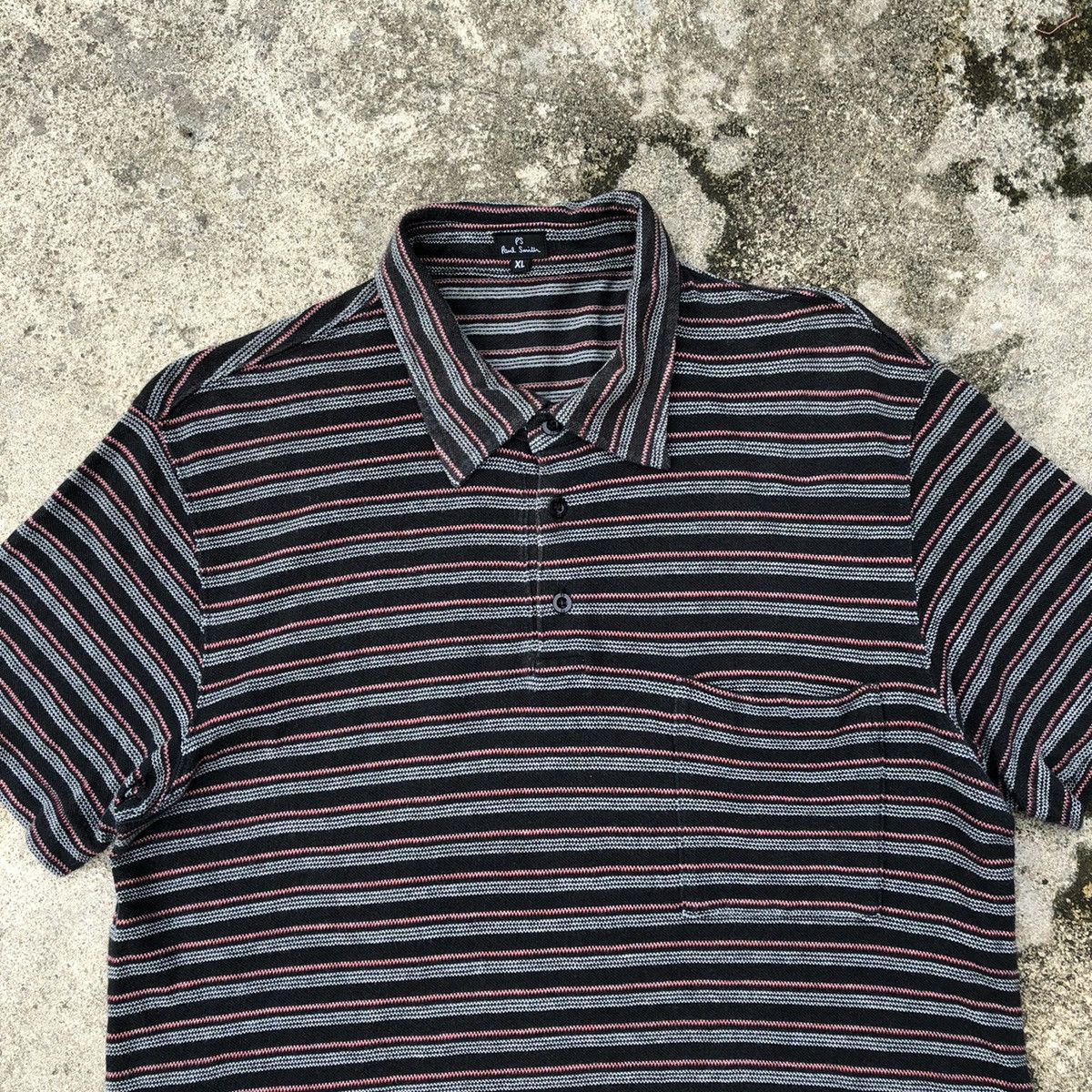 Designer × Paul Smith × Vintage Rare Vintage Paul Smith Single Pocket Stripes Polo Shirts Size US S / EU 44-46 / 1 - 2 Thumbnail