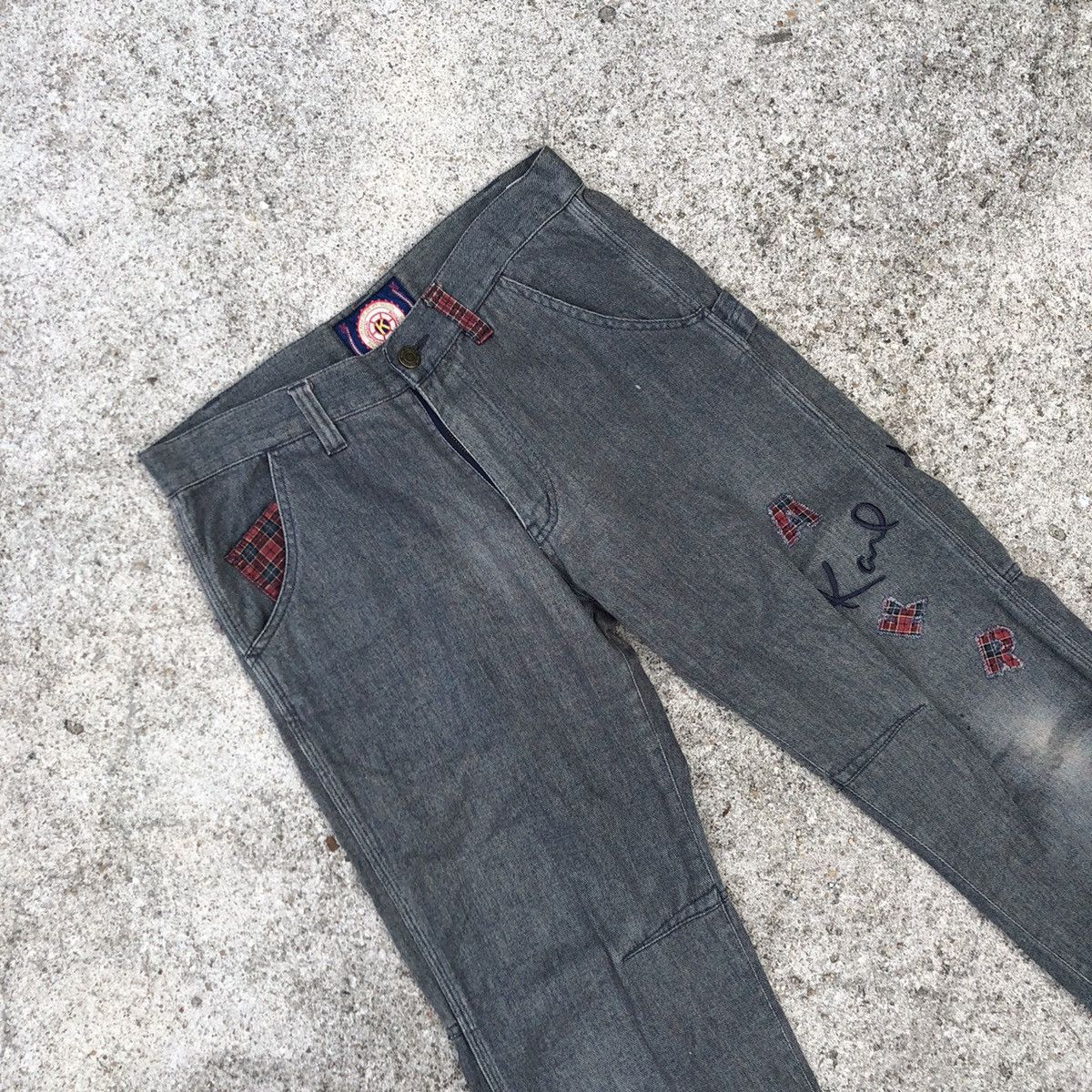 Designer × Karl Helmut × Vintage Karl Helmut Bushpants Styles Patchwork Spellout Denim Jeans Size US 30 / EU 46 - 2 Thumbnail