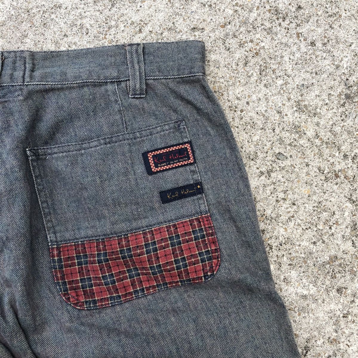 Designer × Karl Helmut × Vintage Karl Helmut Bushpants Styles Patchwork Spellout Denim Jeans Size US 30 / EU 46 - 11 Thumbnail