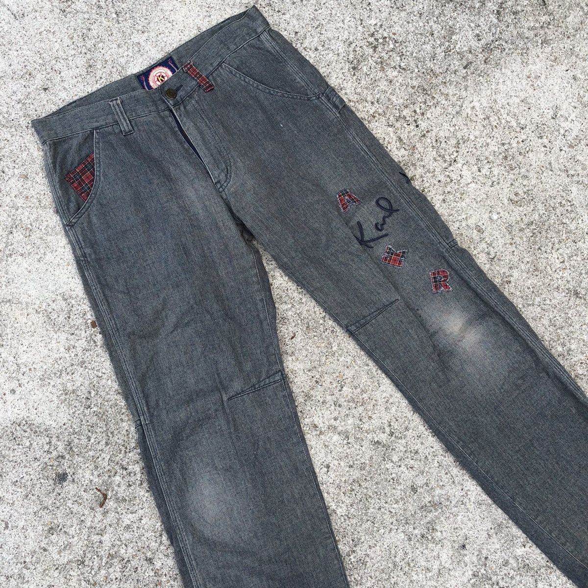 Designer × Karl Helmut × Vintage Karl Helmut Bushpants Styles Patchwork Spellout Denim Jeans Size US 30 / EU 46 - 3 Thumbnail