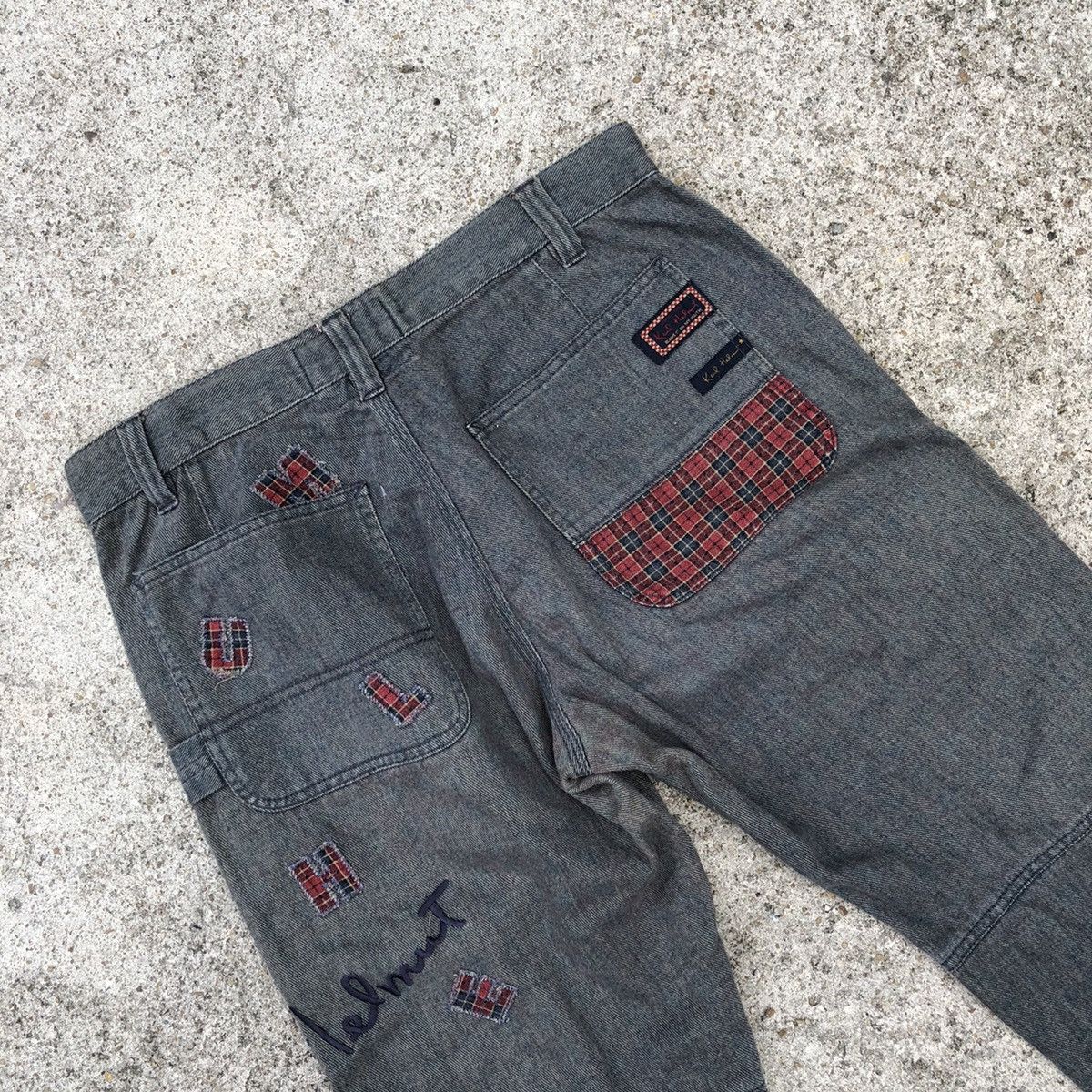 Designer × Karl Helmut × Vintage Karl Helmut Bushpants Styles Patchwork Spellout Denim Jeans Size US 30 / EU 46 - 8 Thumbnail