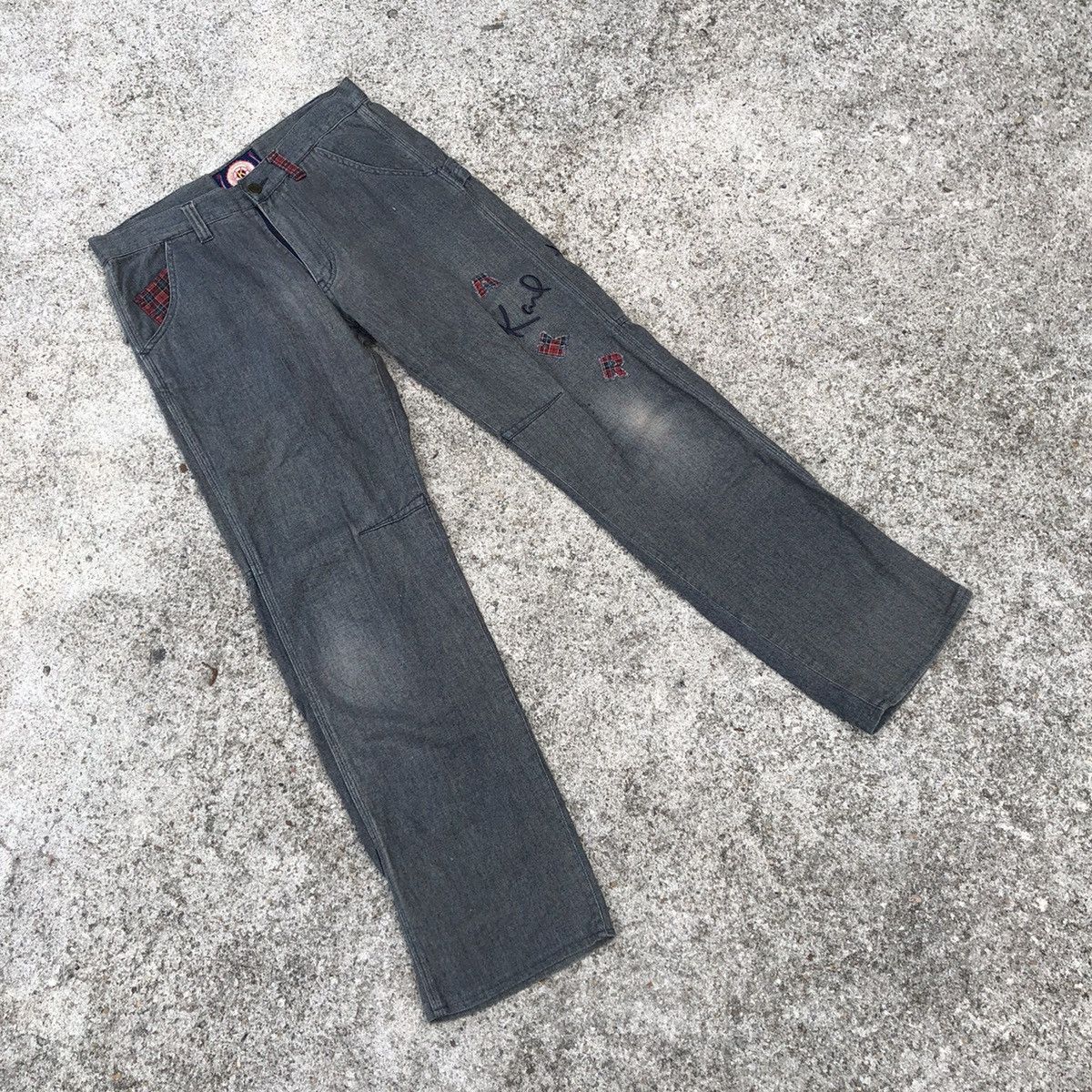 Designer × Karl Helmut × Vintage Karl Helmut Bushpants Styles Patchwork Spellout Denim Jeans Size US 30 / EU 46 - 1 Thumbnail