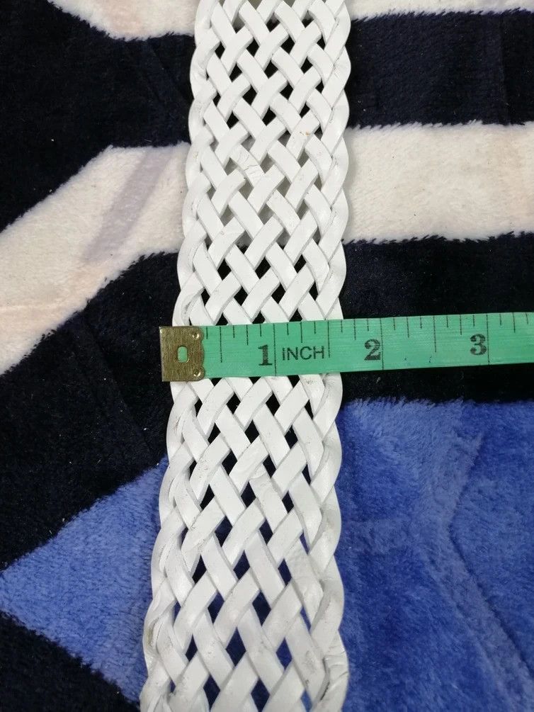 Japanese Brand White Braided Belt Big Buckle Size ONE SIZE - 7 Thumbnail