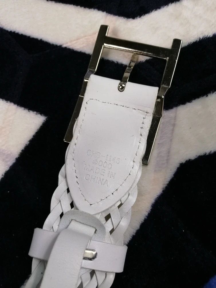 Japanese Brand White Braided Belt Big Buckle Size ONE SIZE - 3 Thumbnail