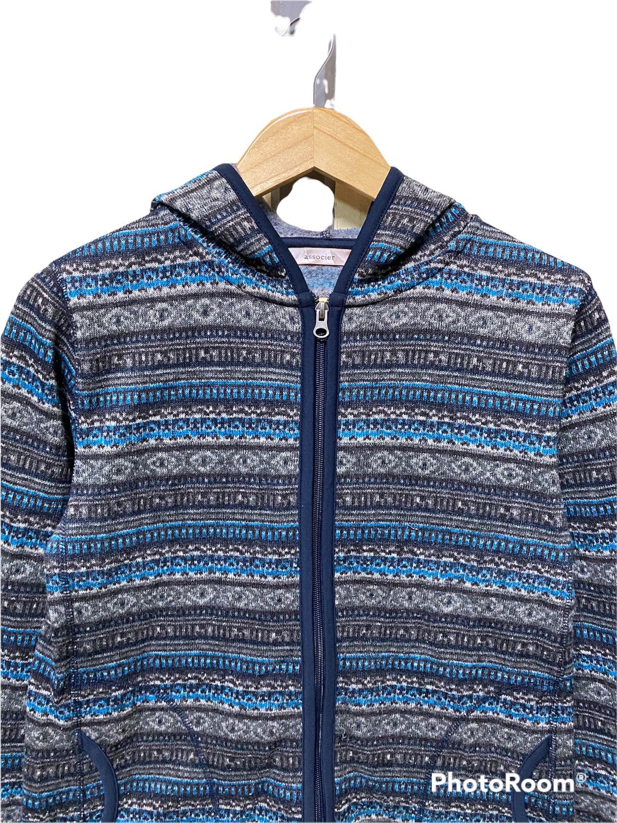 Japanese Brand Zipper Knitwear Navajo Hoodie Associer Size US L / EU 52-54 / 3 - 2 Thumbnail