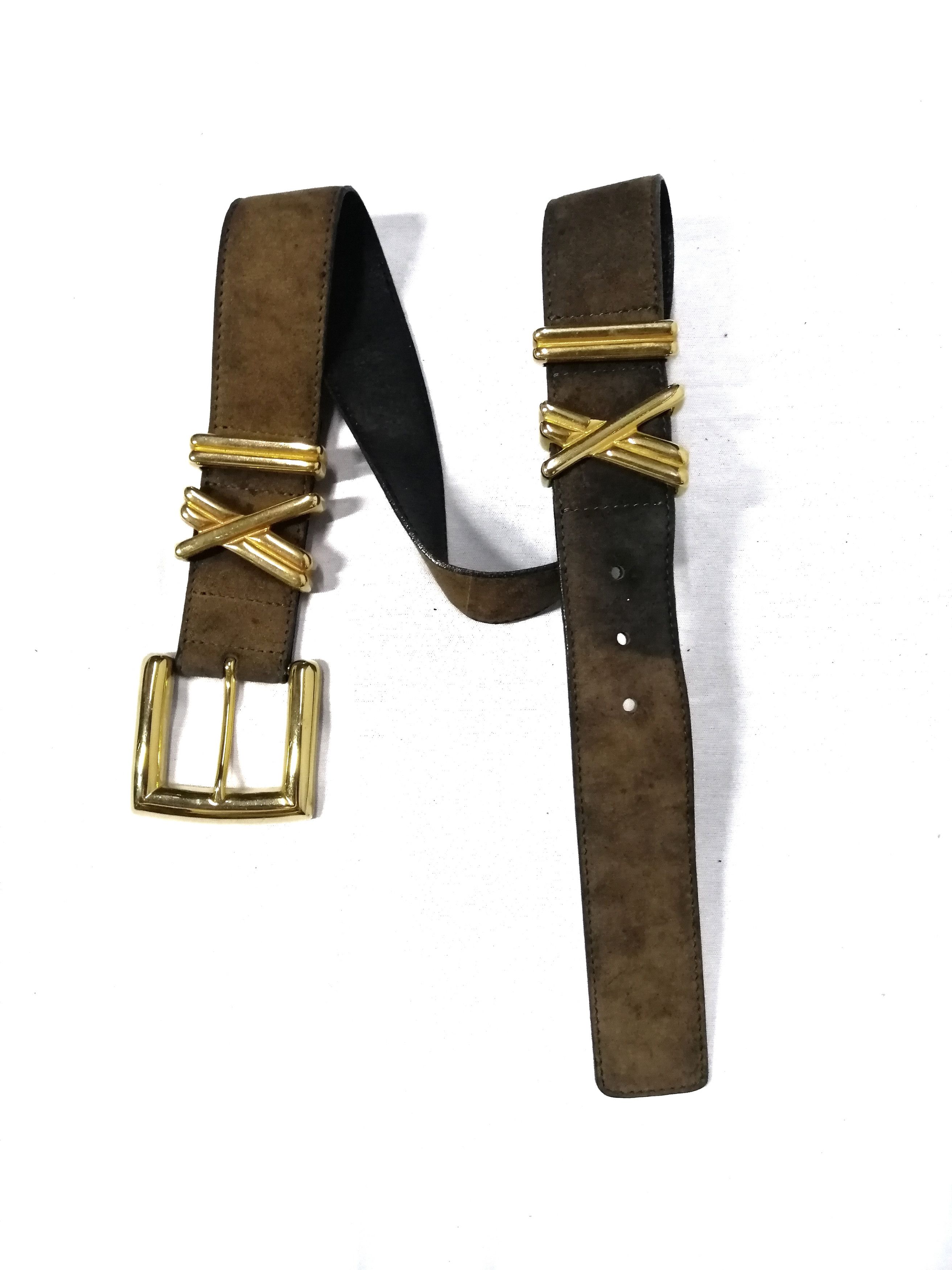 Escada Gold Buckle Two Tone Genuine Leather/Bb Simon