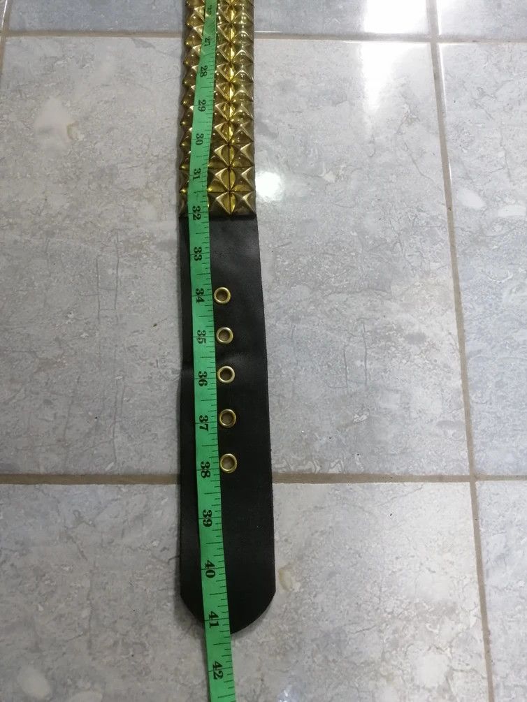 Japanese Brand Gold Buckle Spikes Suede Leather Punk Rock Size ONE SIZE - 9 Thumbnail