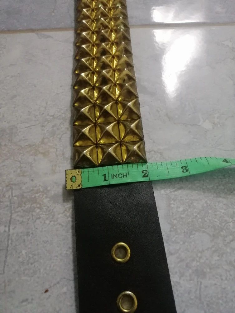 Japanese Brand Gold Buckle Spikes Suede Leather Punk Rock Size ONE SIZE - 8 Thumbnail