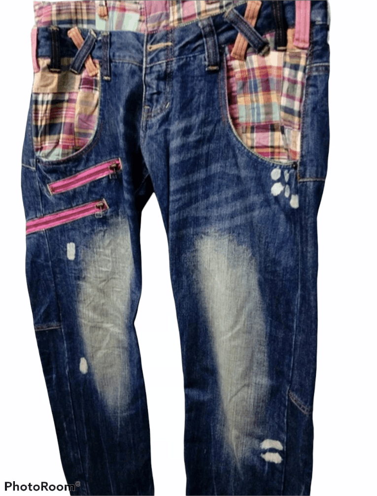 Japanese Brand Dominate Checked Patched Double Waist LIKE Kapital Size US 32 / EU 48 - 3 Thumbnail