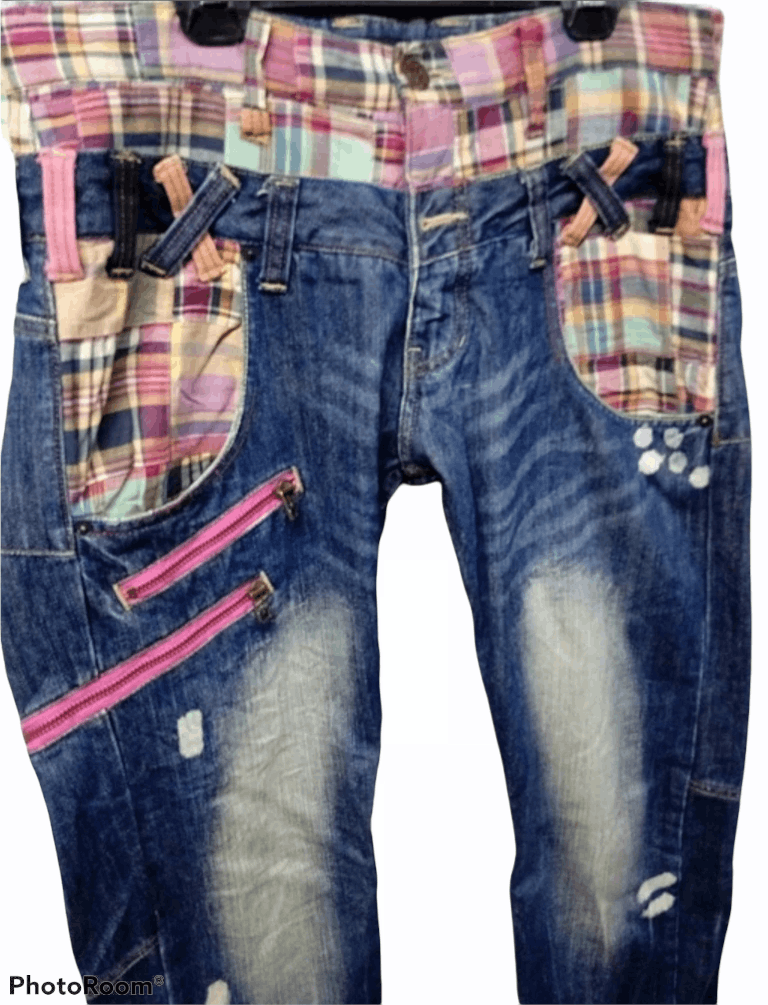 Japanese Brand Dominate Checked Patched Double Waist LIKE Kapital Size US 32 / EU 48 - 2 Thumbnail