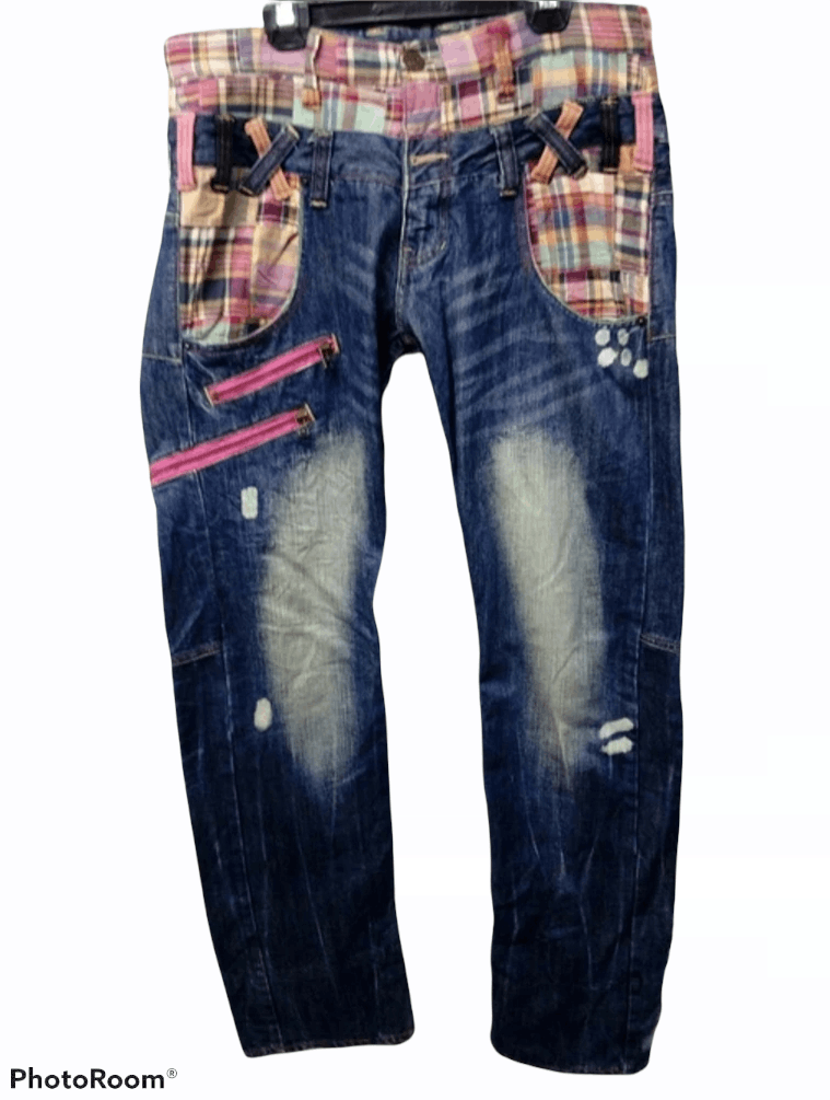 Japanese Brand Dominate Checked Patched Double Waist LIKE Kapital Size US 32 / EU 48 - 1 Thumbnail