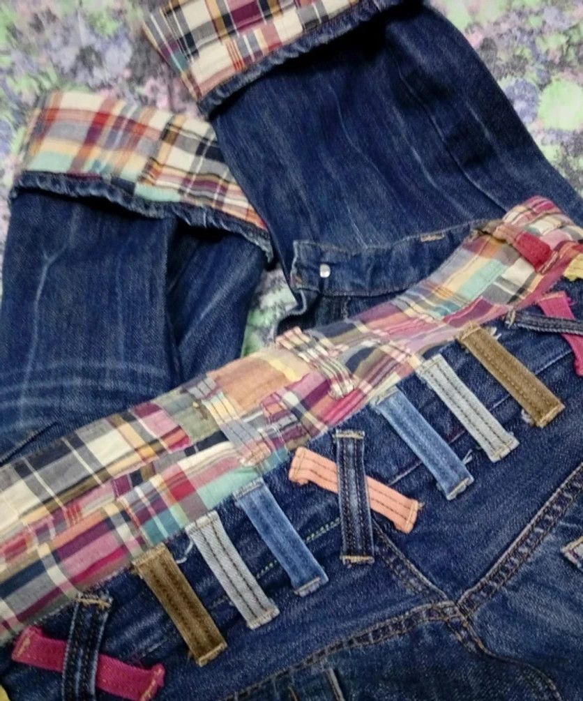 Japanese Brand Dominate Checked Patched Double Waist LIKE Kapital Size US 32 / EU 48 - 5 Thumbnail