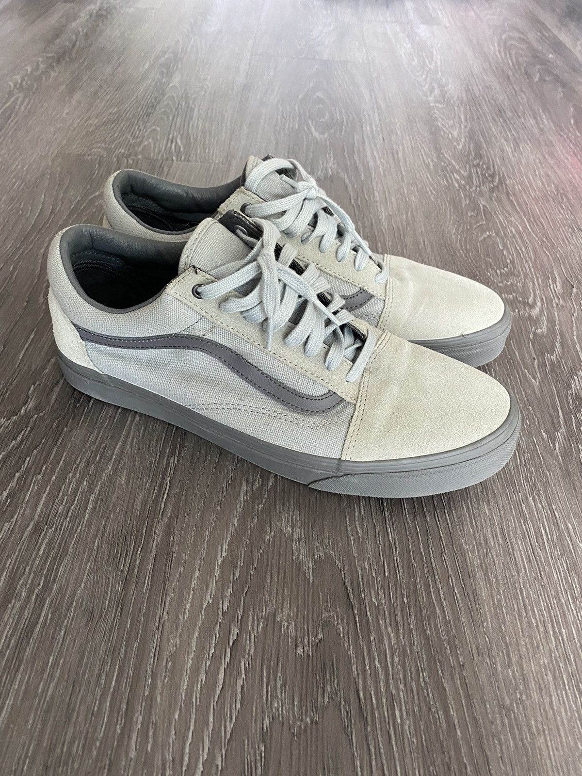 image of Vans Grey Old Skool Skate Shoes, Men's (Size 10.5)