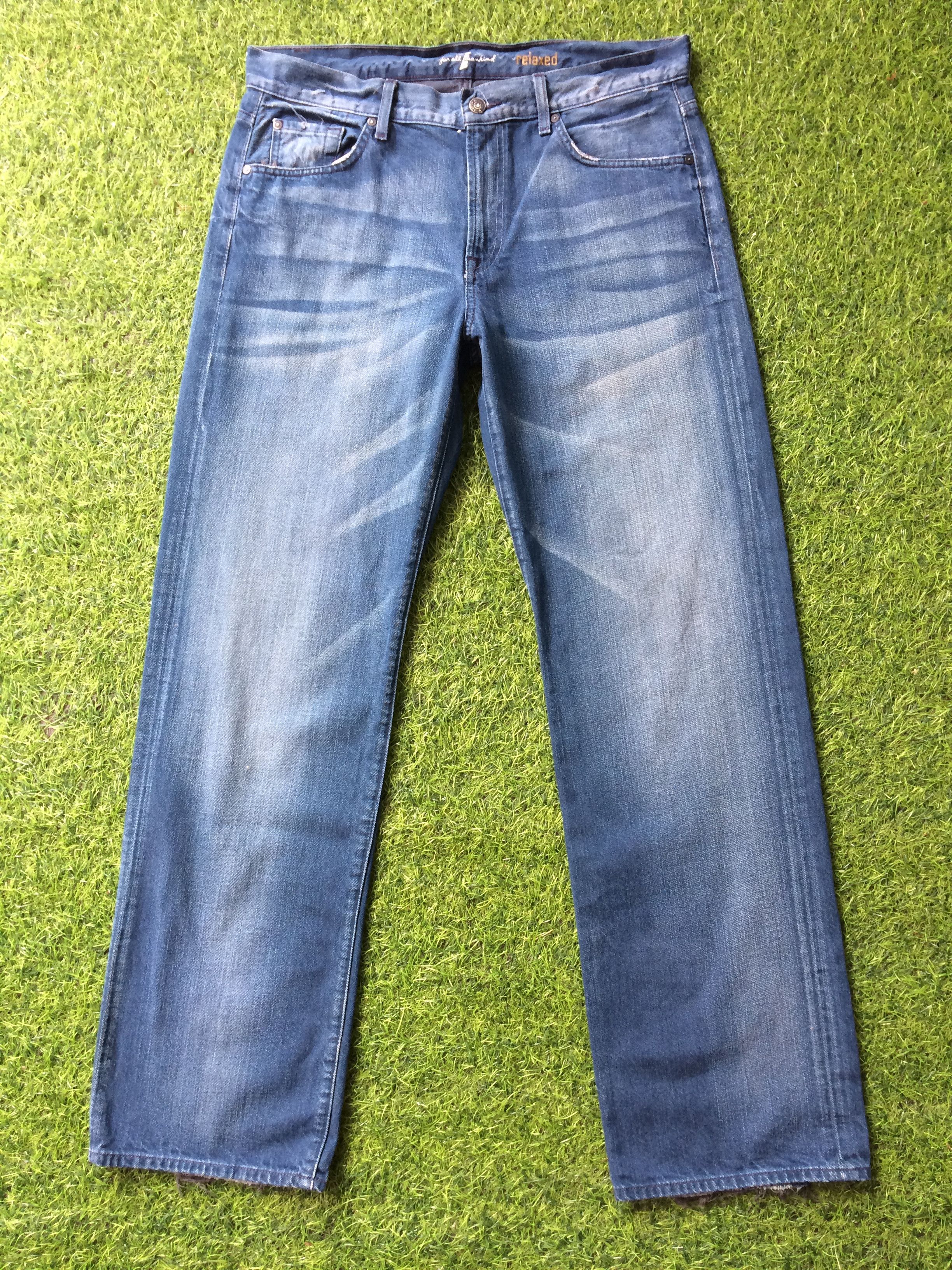 7 For All Mankind × Designer × Jean 7 For All Mankind Relaxed Straight Jeans A Pocket #B-968 Size US 34 / EU 50 - 3 Thumbnail