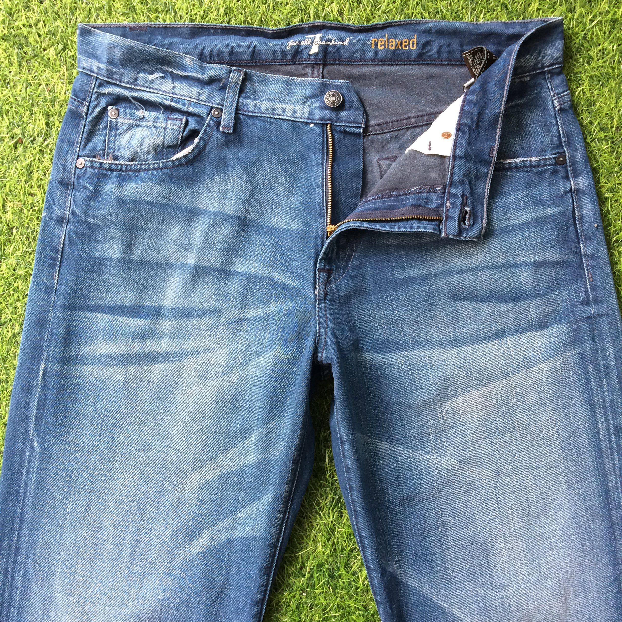 7 For All Mankind × Designer × Jean 7 For All Mankind Relaxed Straight Jeans A Pocket #B-968 Size US 34 / EU 50 - 2 Thumbnail