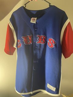 True Fan, Shirts, True Fan Chicago Cubs Jersey Stitched Mens L Blue Red  Novelty Married On Back