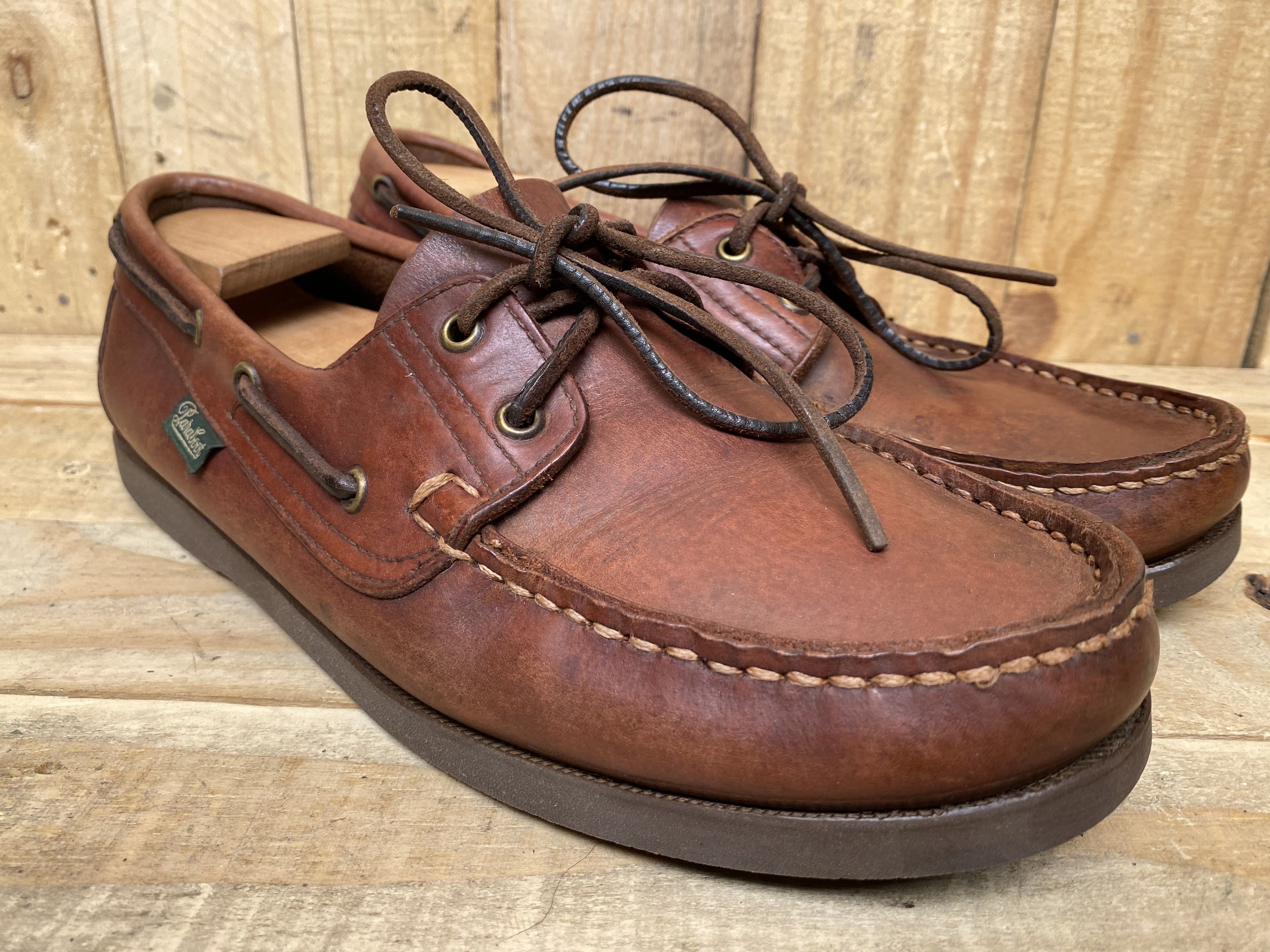 Mocassin Paraboot Brighton En Cuir Noir - Taille 40,5 - Occasion Bon État - Fabriqué En France