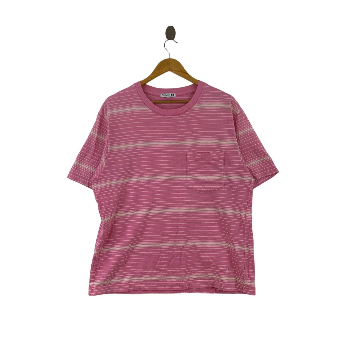 JW Anderson JW ANDERSON x UNIQLO Stripes Pocket Pink Short Sleeve Shirt Size US L / EU 52-54 / 3 - 1 Thumbnail