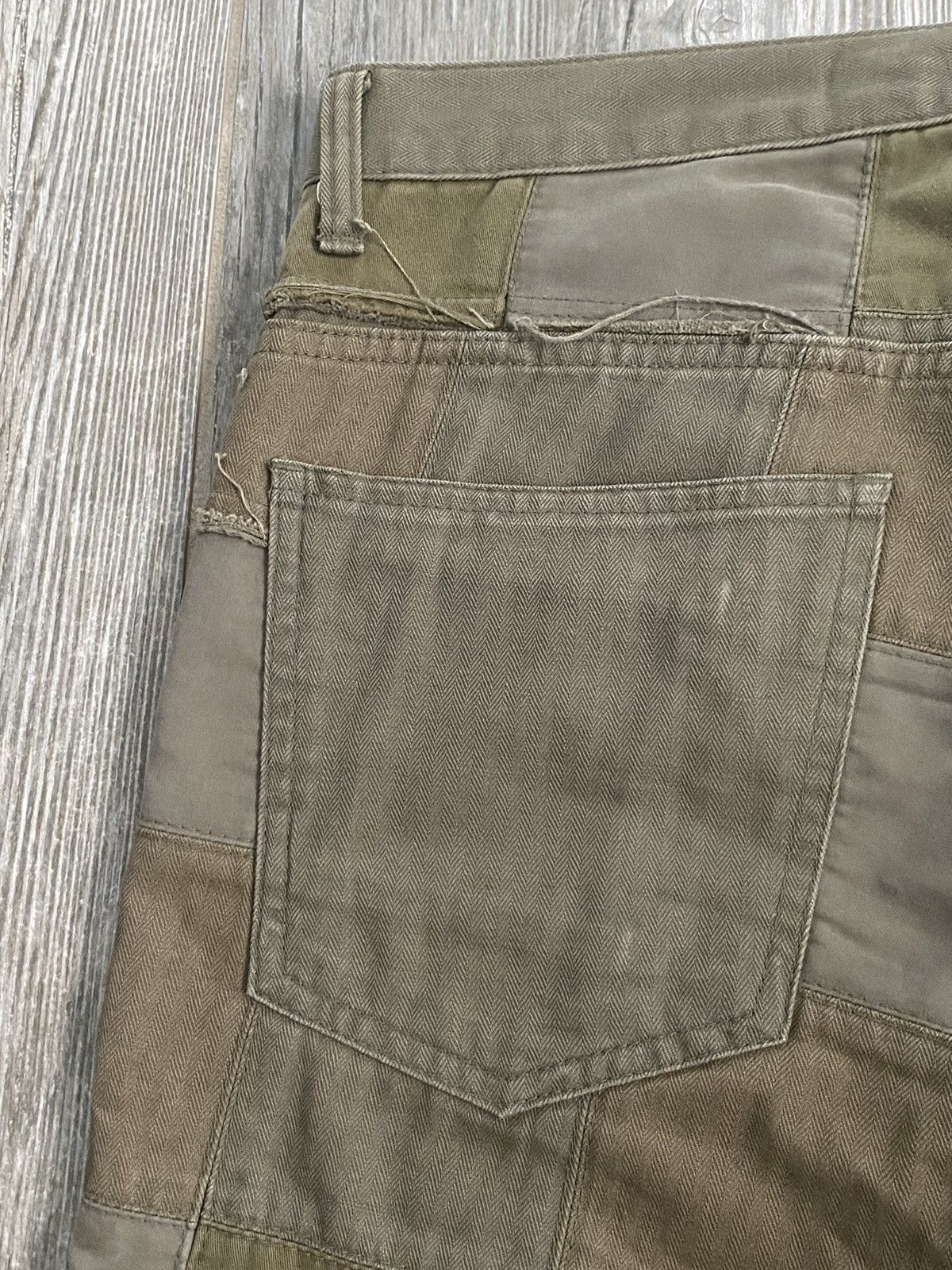 Comme des Garcons 2006 Junya Watanabe Comme Des Garcons Olive Patchwork Pants Size US 33 - 6 Thumbnail