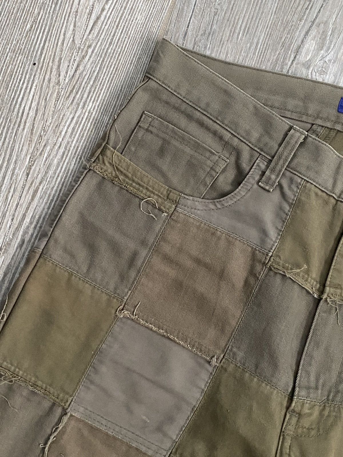 Comme des Garcons 2006 Junya Watanabe Comme Des Garcons Olive Patchwork Pants Size US 33 - 5 Thumbnail