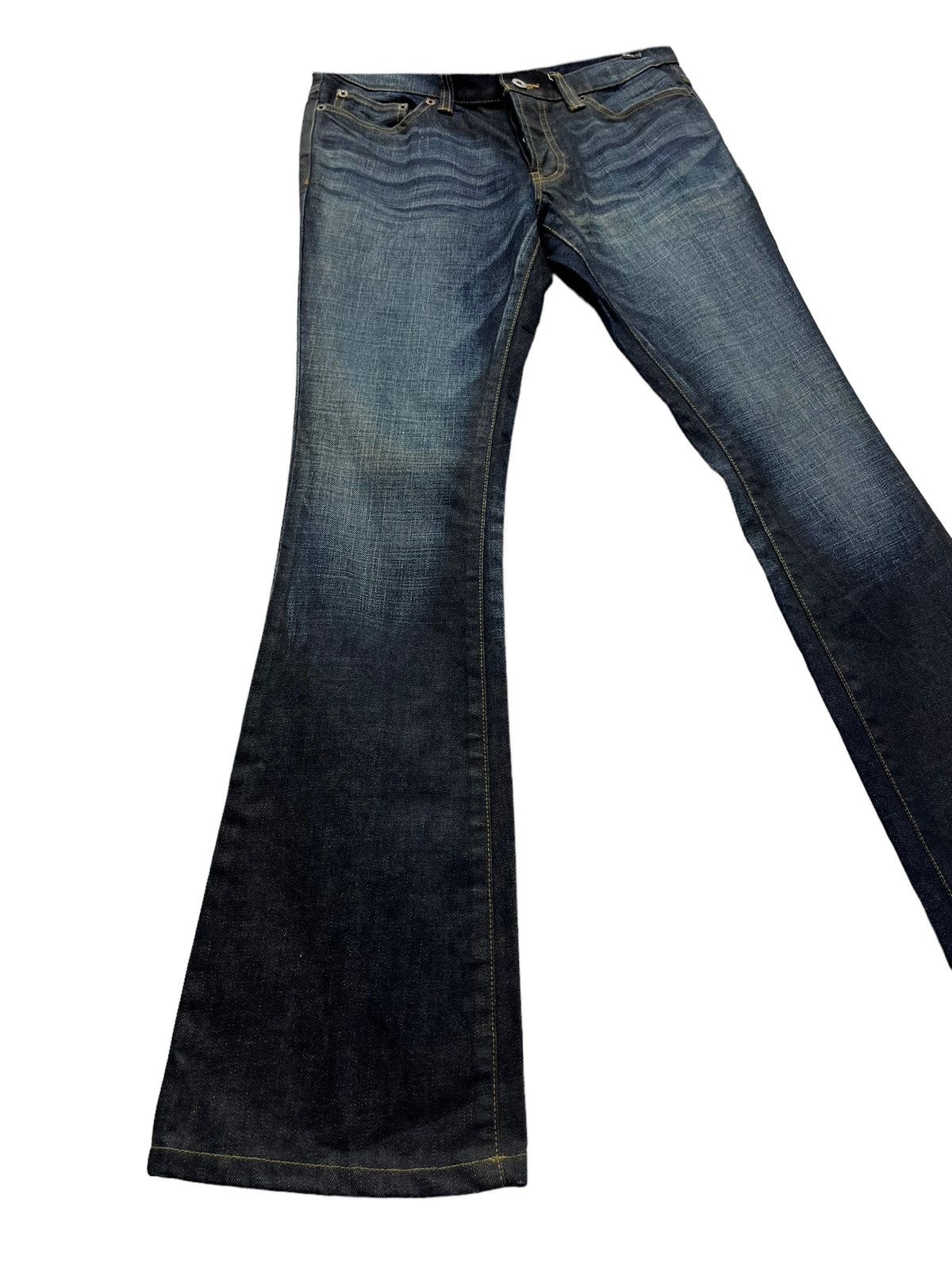 Loveless MODERNLOVERS TORNADO MART Skinny Hourglass Flare Waxed Denim Size 28" / US 6 / IT 42 - 4 Thumbnail