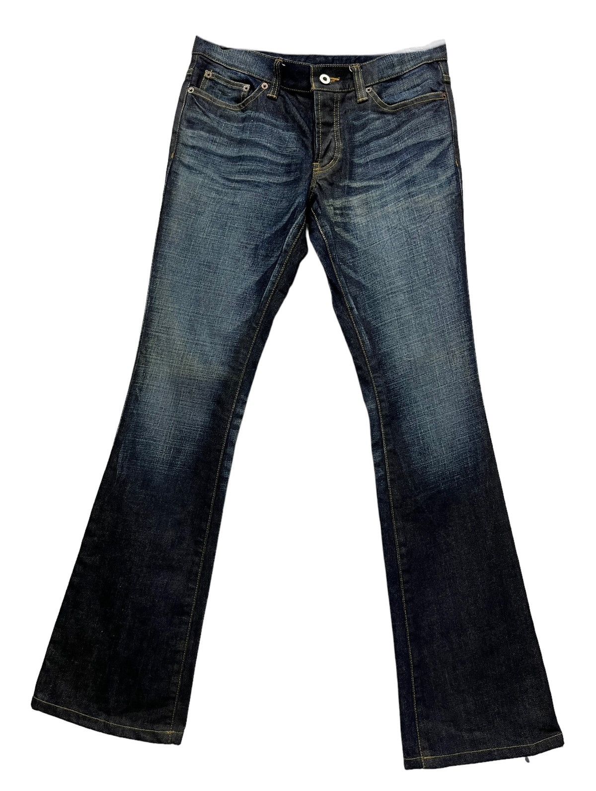 Loveless MODERNLOVERS TORNADO MART Skinny Hourglass Flare Waxed Denim Size 28" / US 6 / IT 42 - 3 Thumbnail