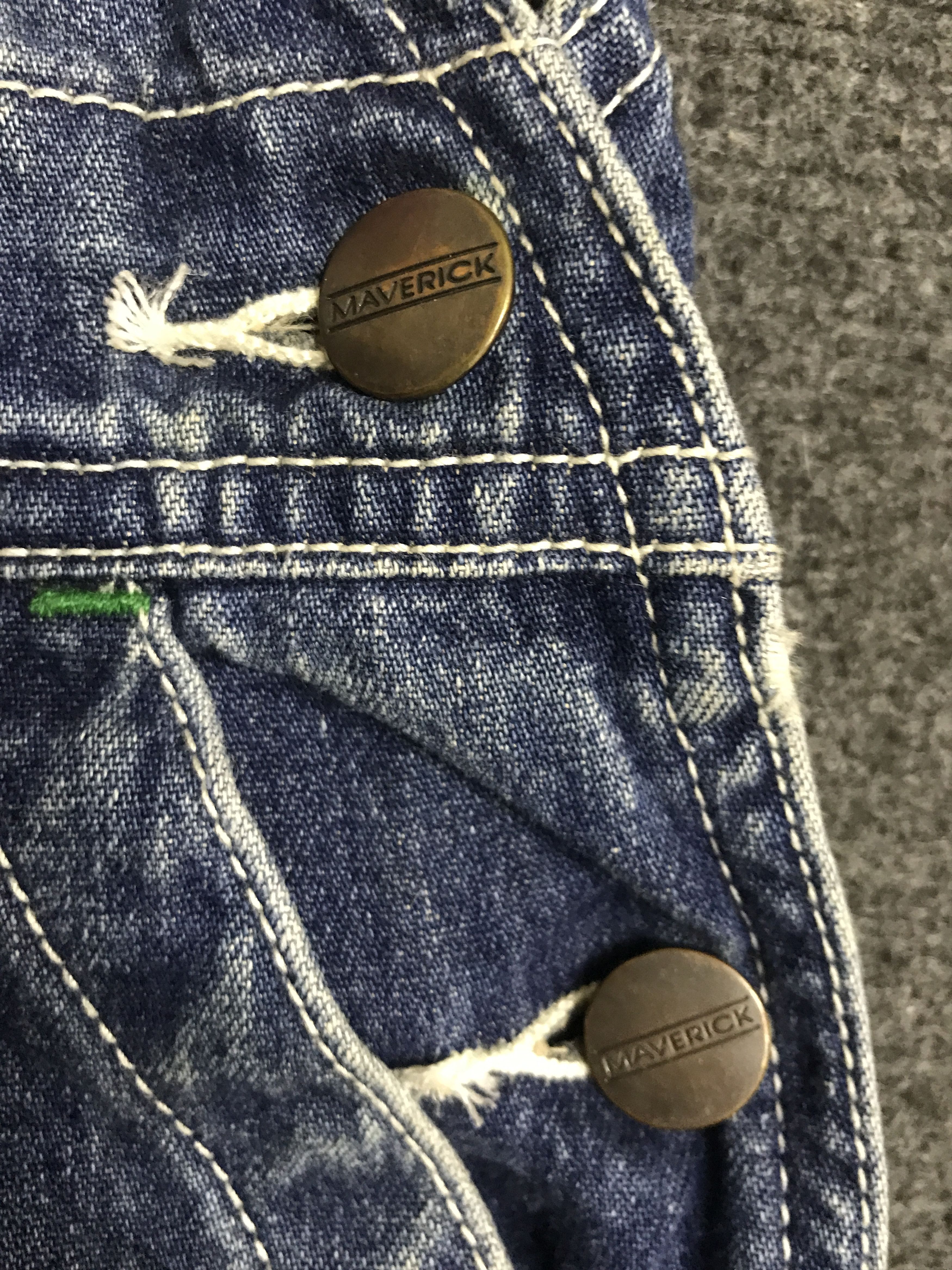 Vintage OVA13 Vintage MAVERICK Workwear Jeans Overall Released Hem Size US 36 / EU 52 - 7 Thumbnail