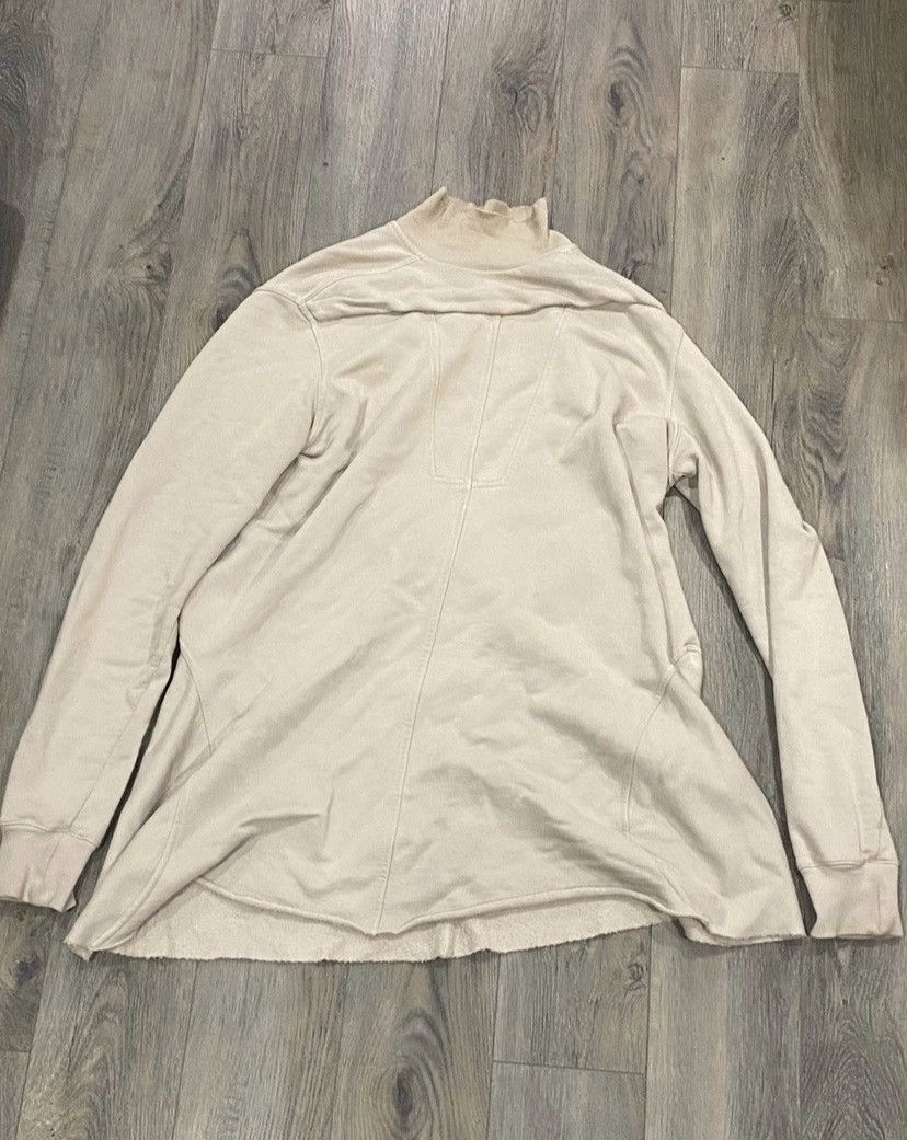 image of Rick Owens Fw15 ‘Sphinx’ Folded Yoke Sweater in Beige, Men's (Size Large)