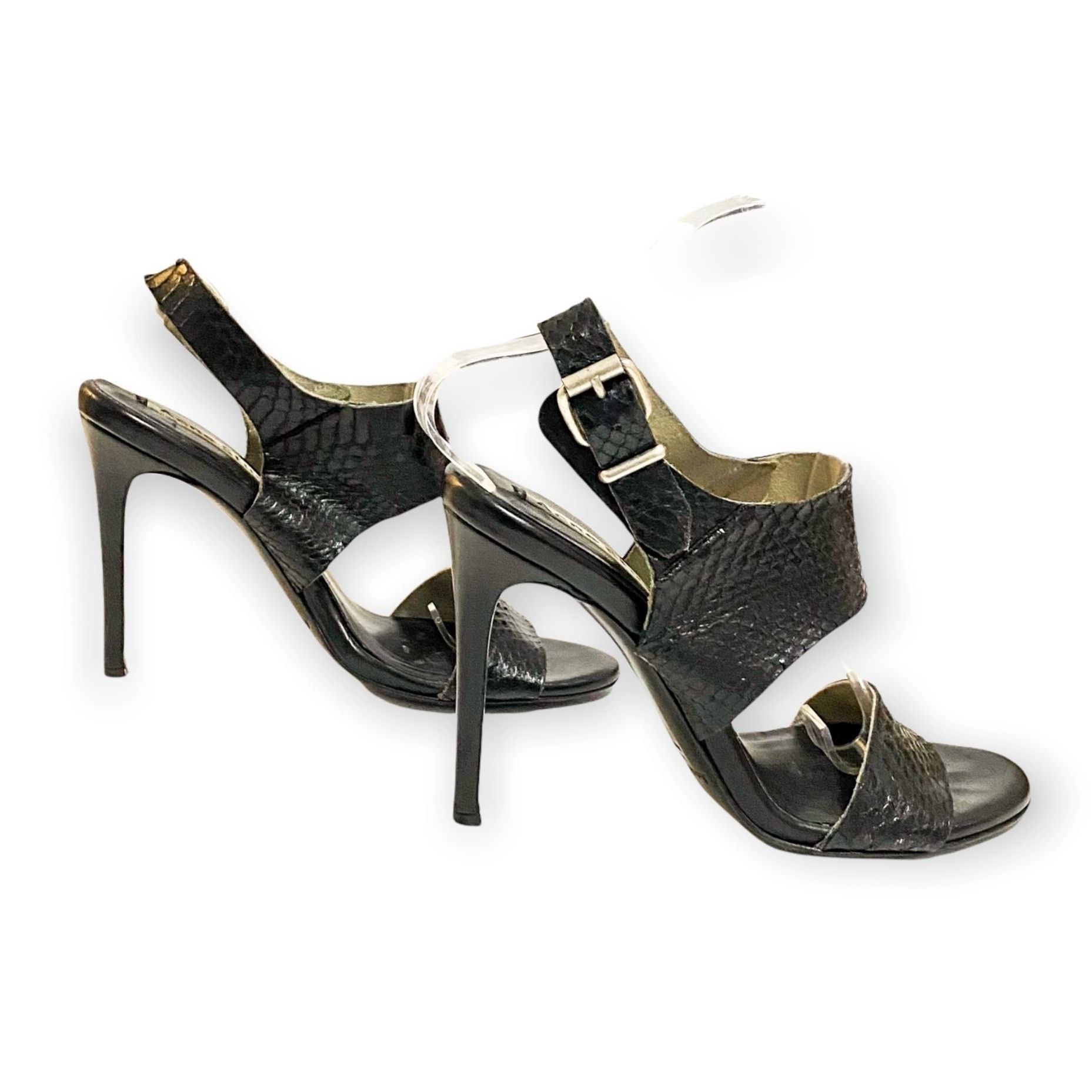 Acne Studios ACNE STUDIOS Tillie Black Snake Print Slingback Sandals, Si Size US 9 / IT 39 - 6 Thumbnail